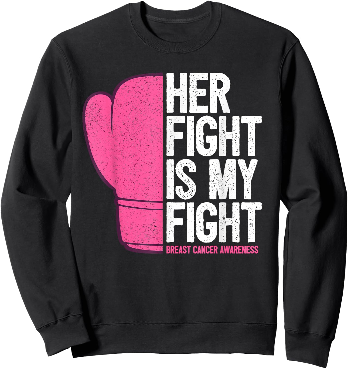Husband Breast Cancer Wife Support Sweatshirt - Sweatshirt | Black