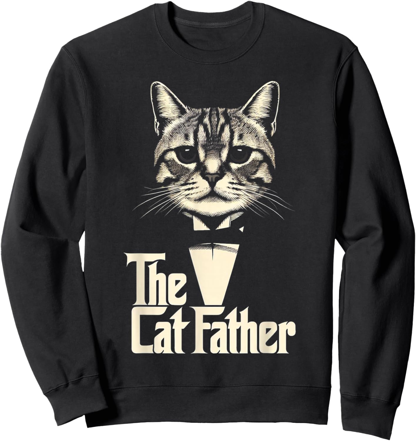 Cat Lover Gifts Funny The CatFather Cat Dad Sweatshirt - Sweatshirt | Black