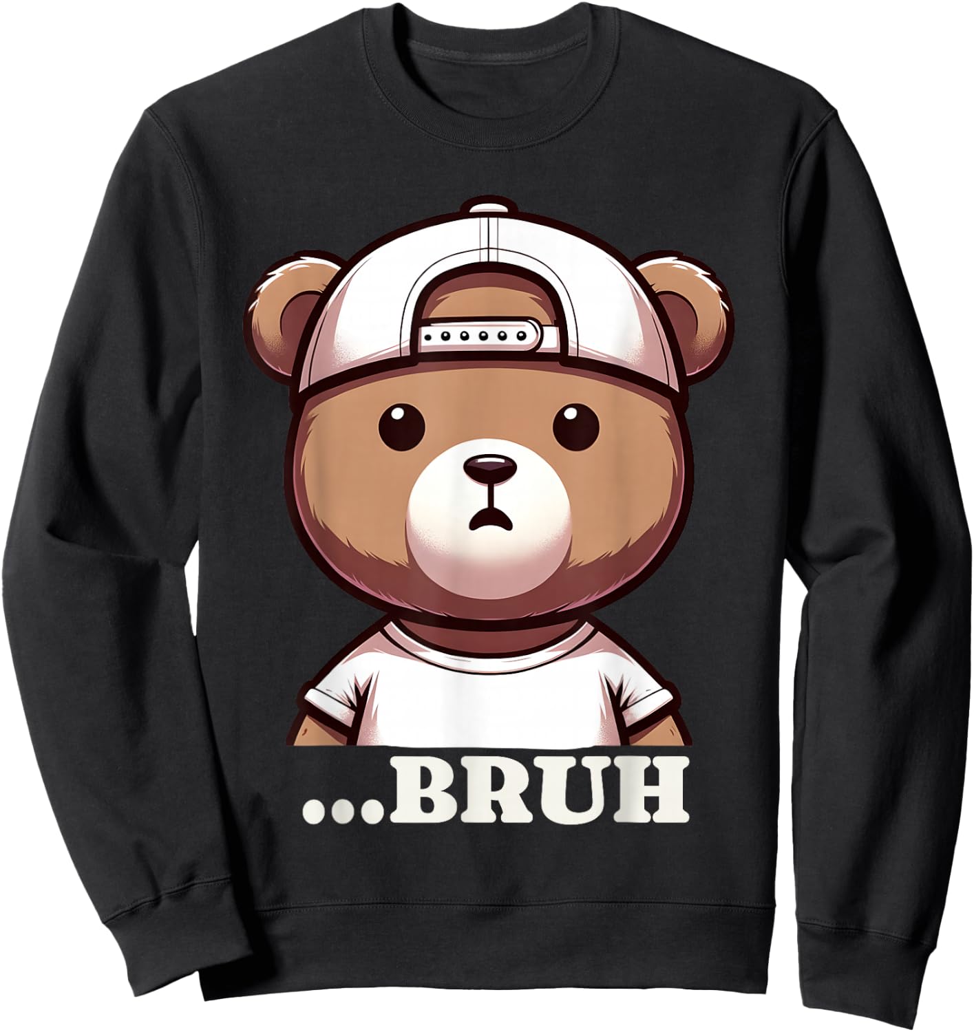 Bruh Meme Hip Hop Teddy Bear Funny Boys Teens Teenager Sweatshirt - Sweatshirt | Black