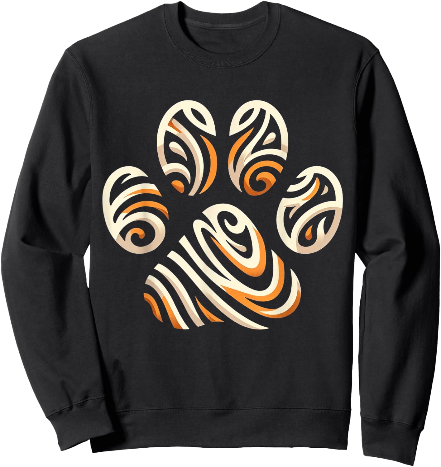 Cool Animal Tiger Print Paw Sweatshirt - Sweatshirt | Black