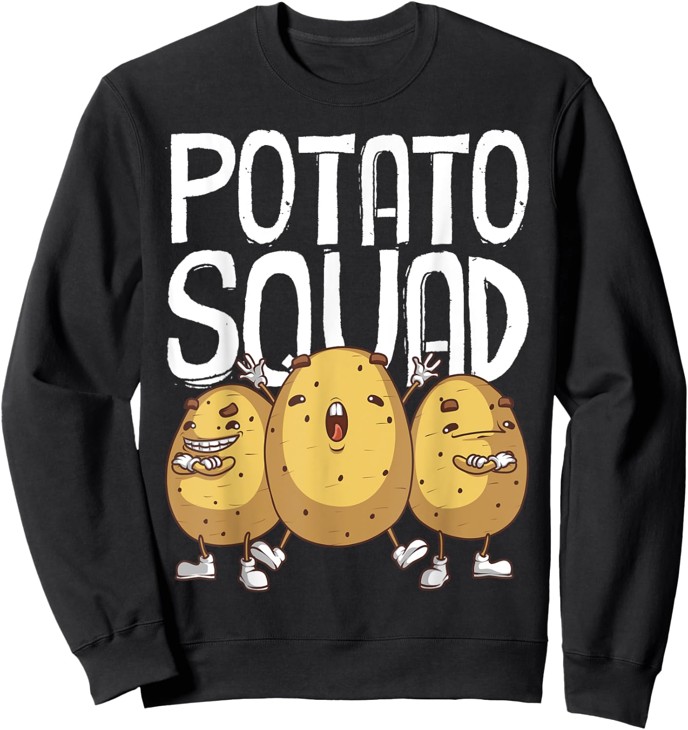 Funny Potato Squad Gift Women Cool Vegetarian Team Sweatshirt - Sweatshirt | Black