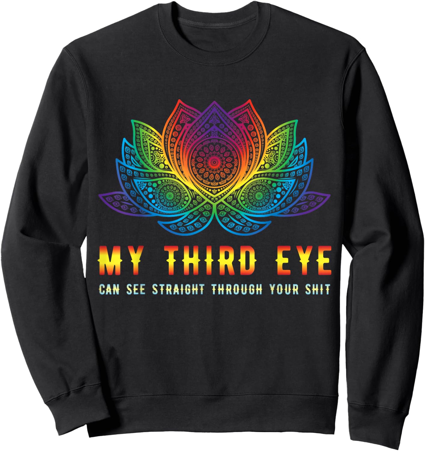 Third Eye Yoga Gift Psychedelic Trance Dancing Goa Sweatshirt - Sweatshirt | Black