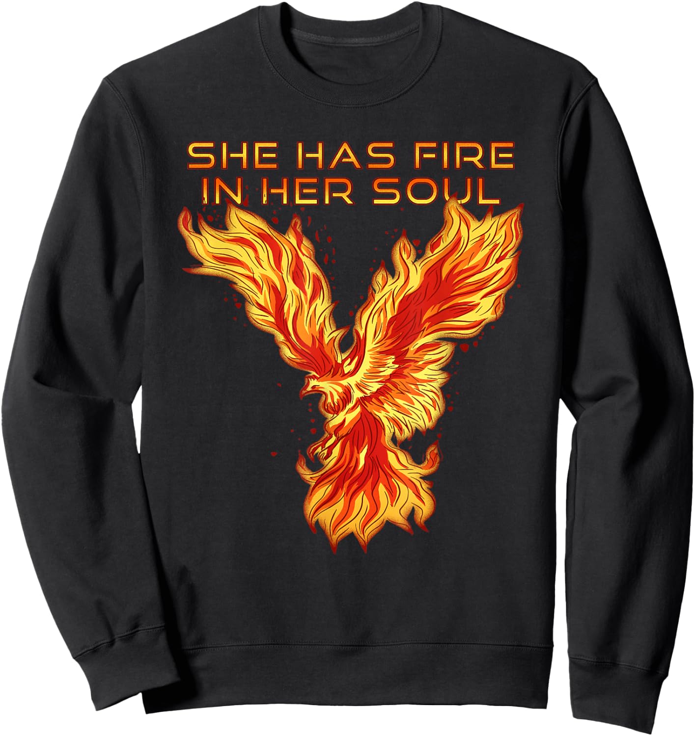 Phoenix Bird She Has Fire In Her Soul Sweatshirt - Sweatshirt | Black