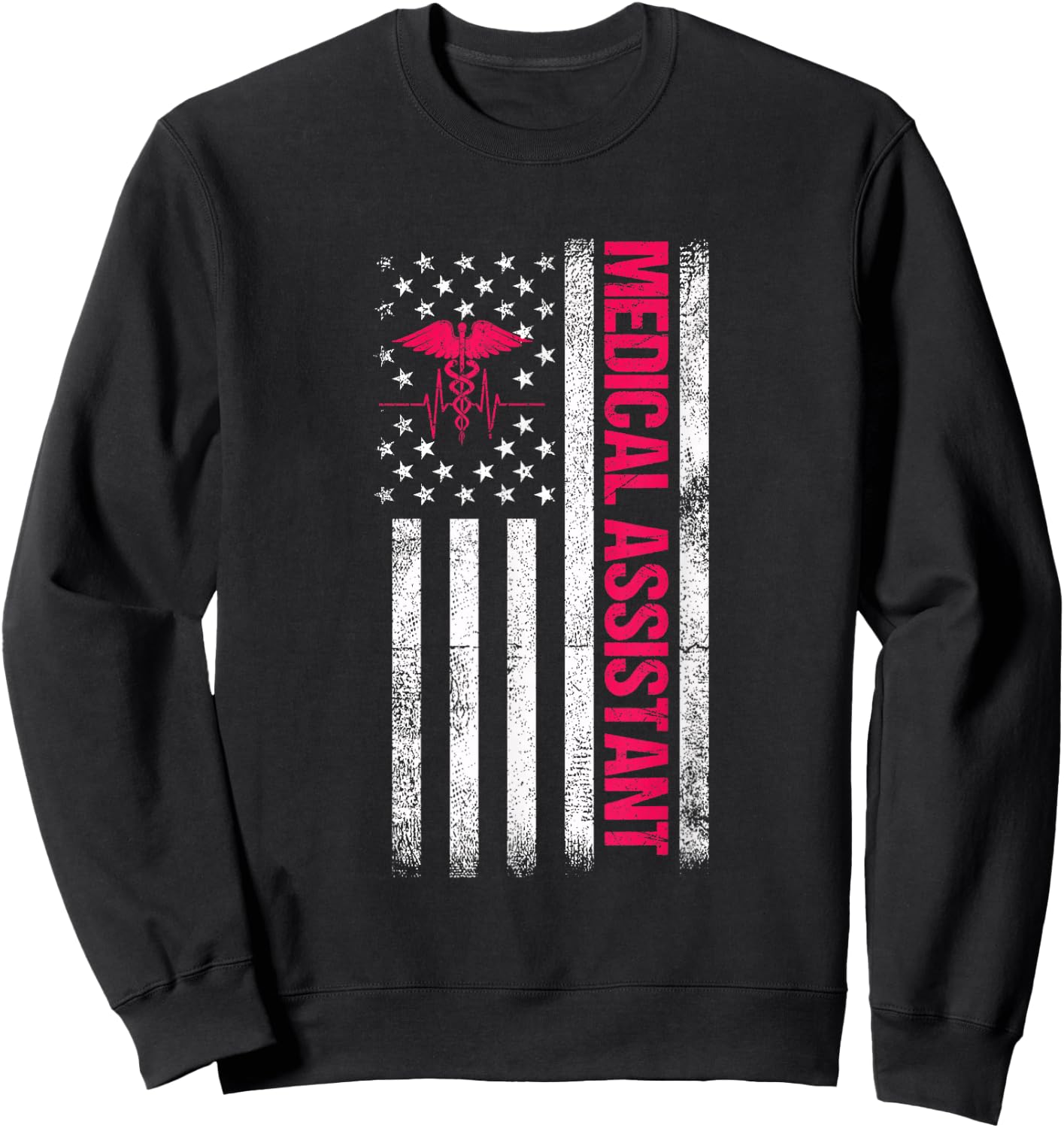 Medical Assistant American Flag Sweatshirt - Sweatshirt | Black
