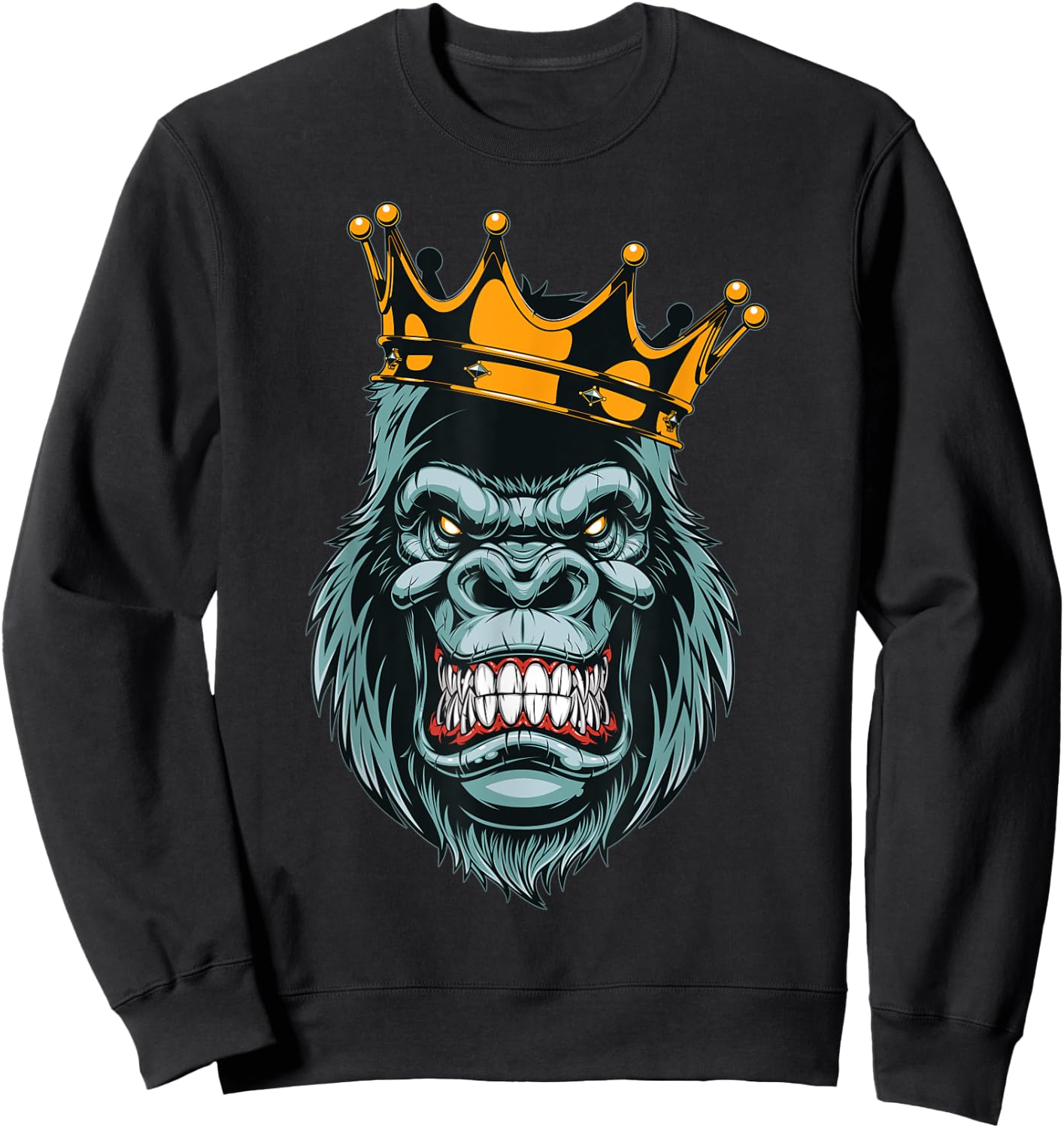 Wild Gorilla Graphic - Novelty & Cool Designs Sweatshirt - Sweatshirt | Black
