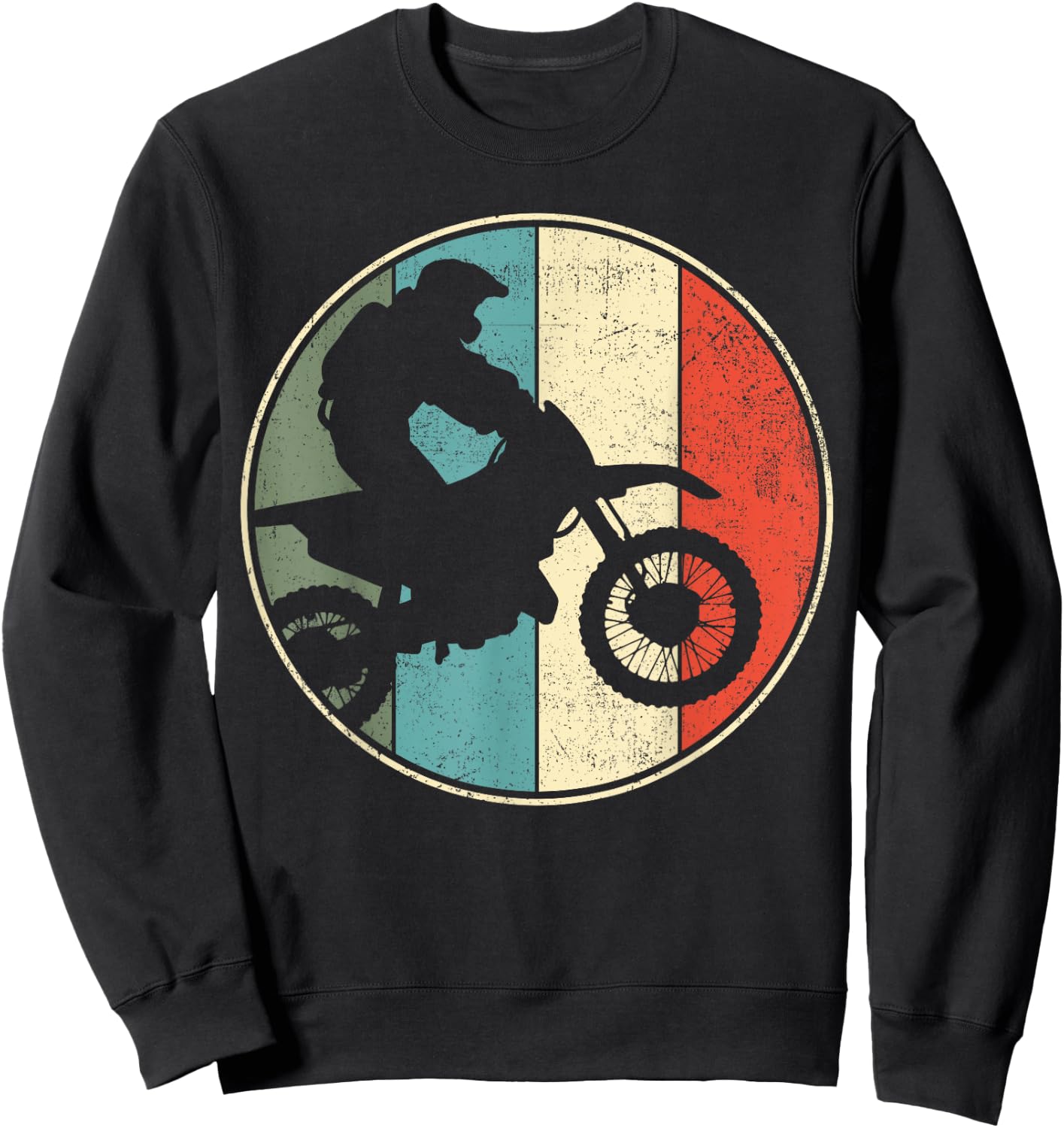 Motocross Dirt Bike Retro Vintage Sweatshirt - Sweatshirt | Black