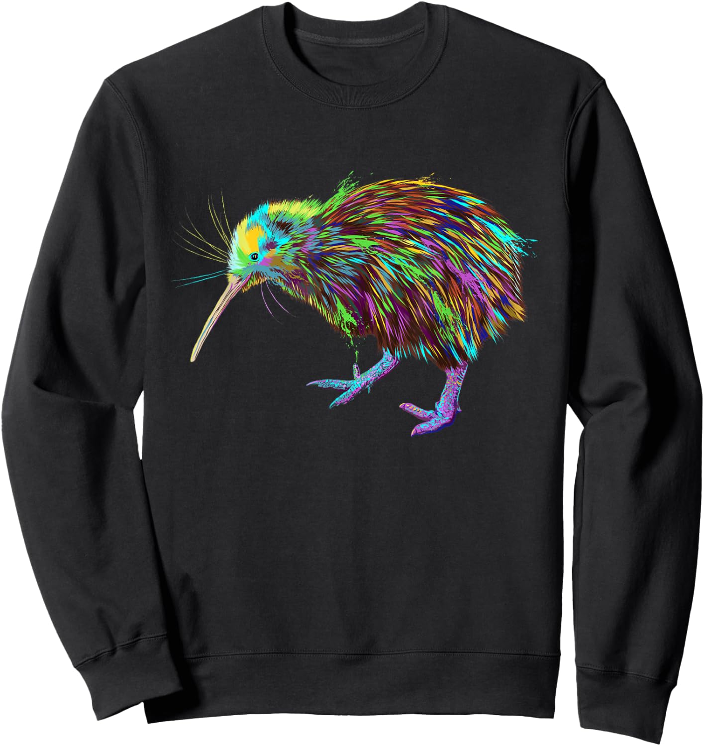 Colourful Kiwi Bird Sweatshirt - Sweatshirt | Black