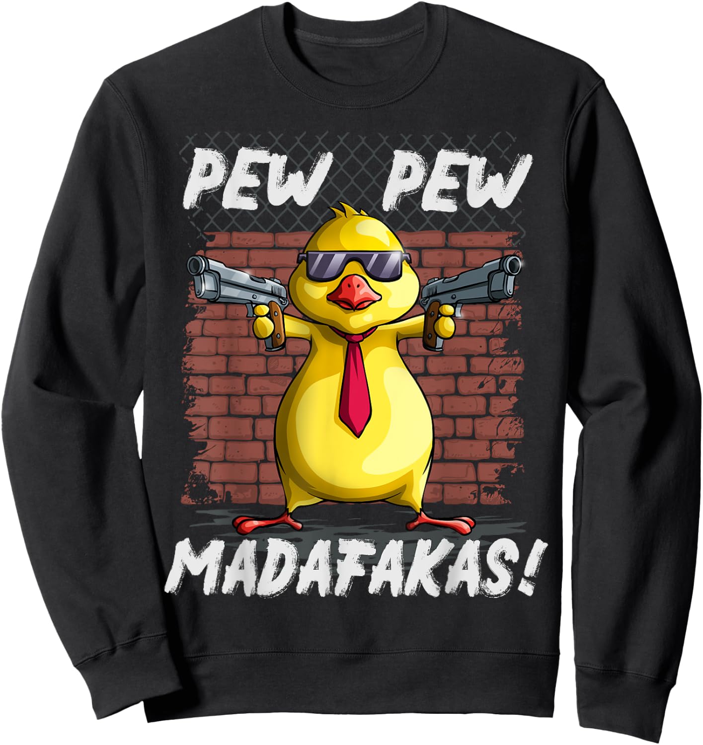 Funny Chicks PewPewPew Madafakas Crazy Chick Pew Gift Sweatshirt - Sweatshirt | Black