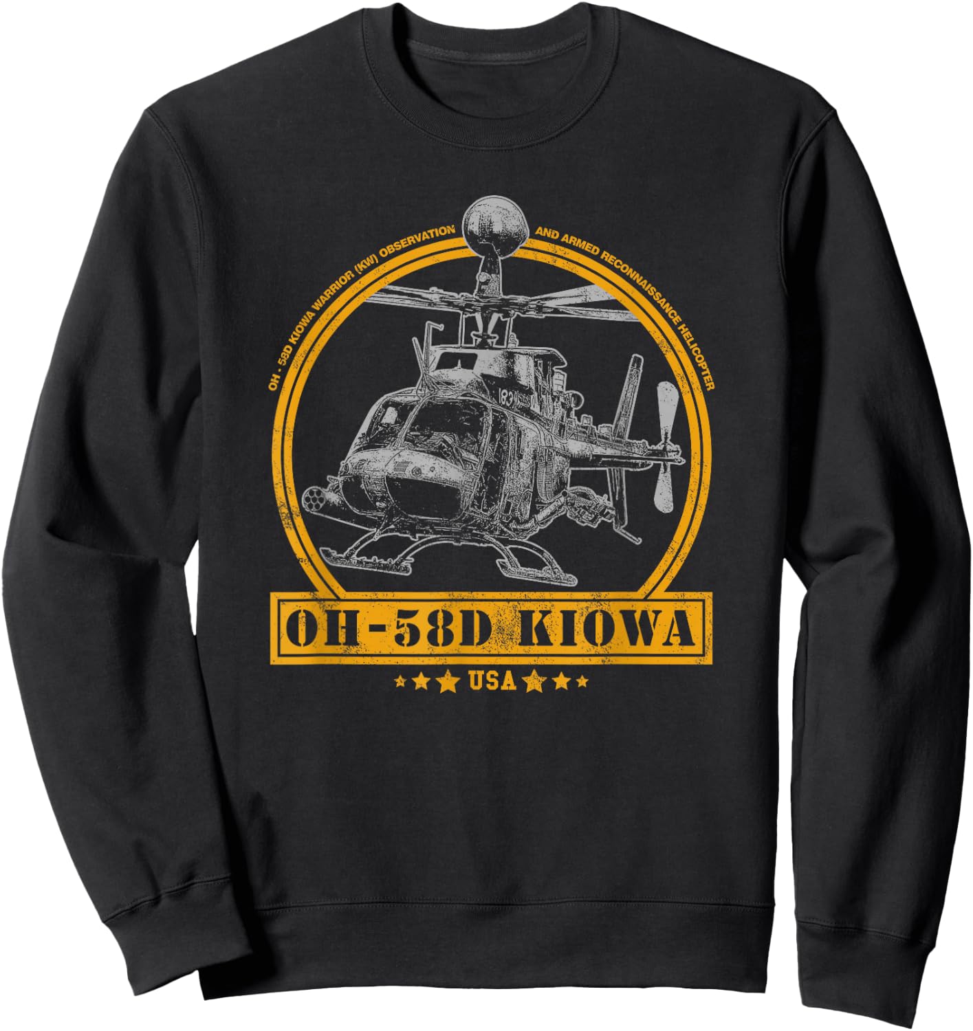 OH-58D Kiowa Warrior Helicopter Sweatshirt - Sweatshirt | Black