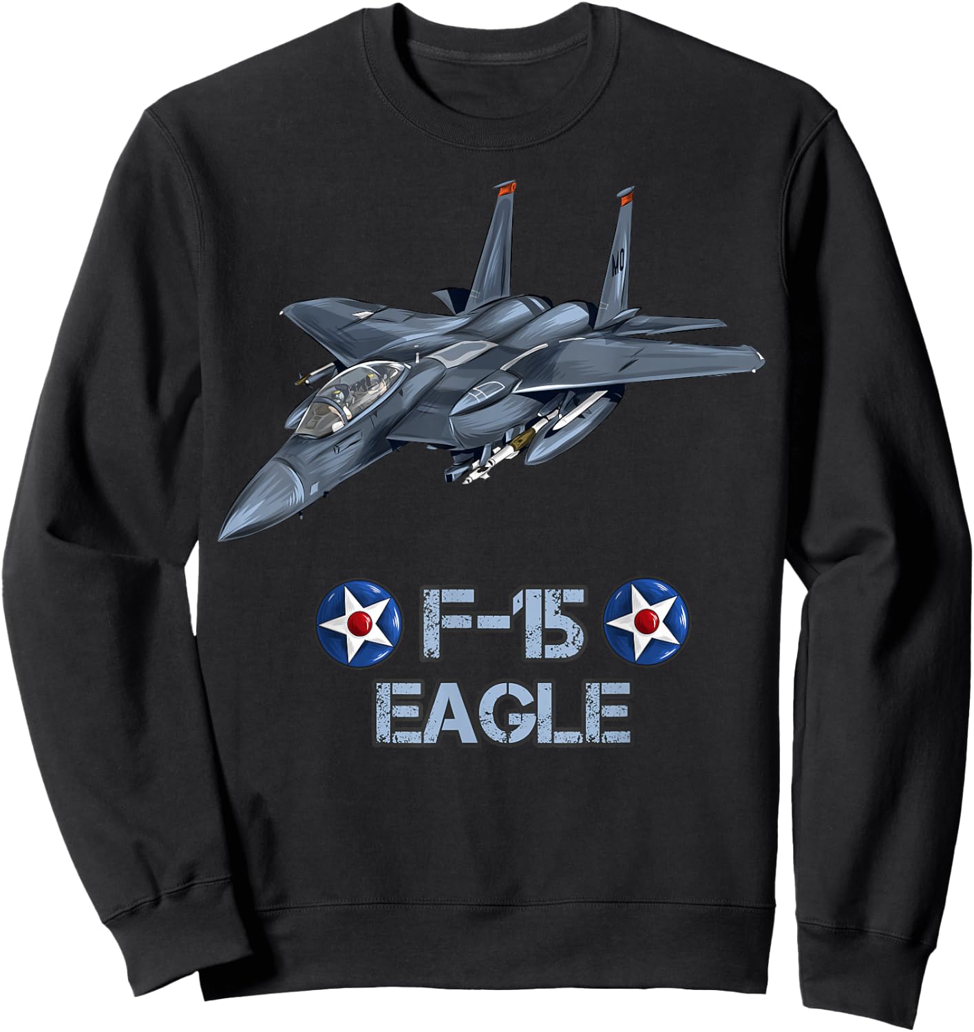 American Air Force Aircraft Fighter F15 Eagle Gift Sweatshirt - Sweatshirt | Black