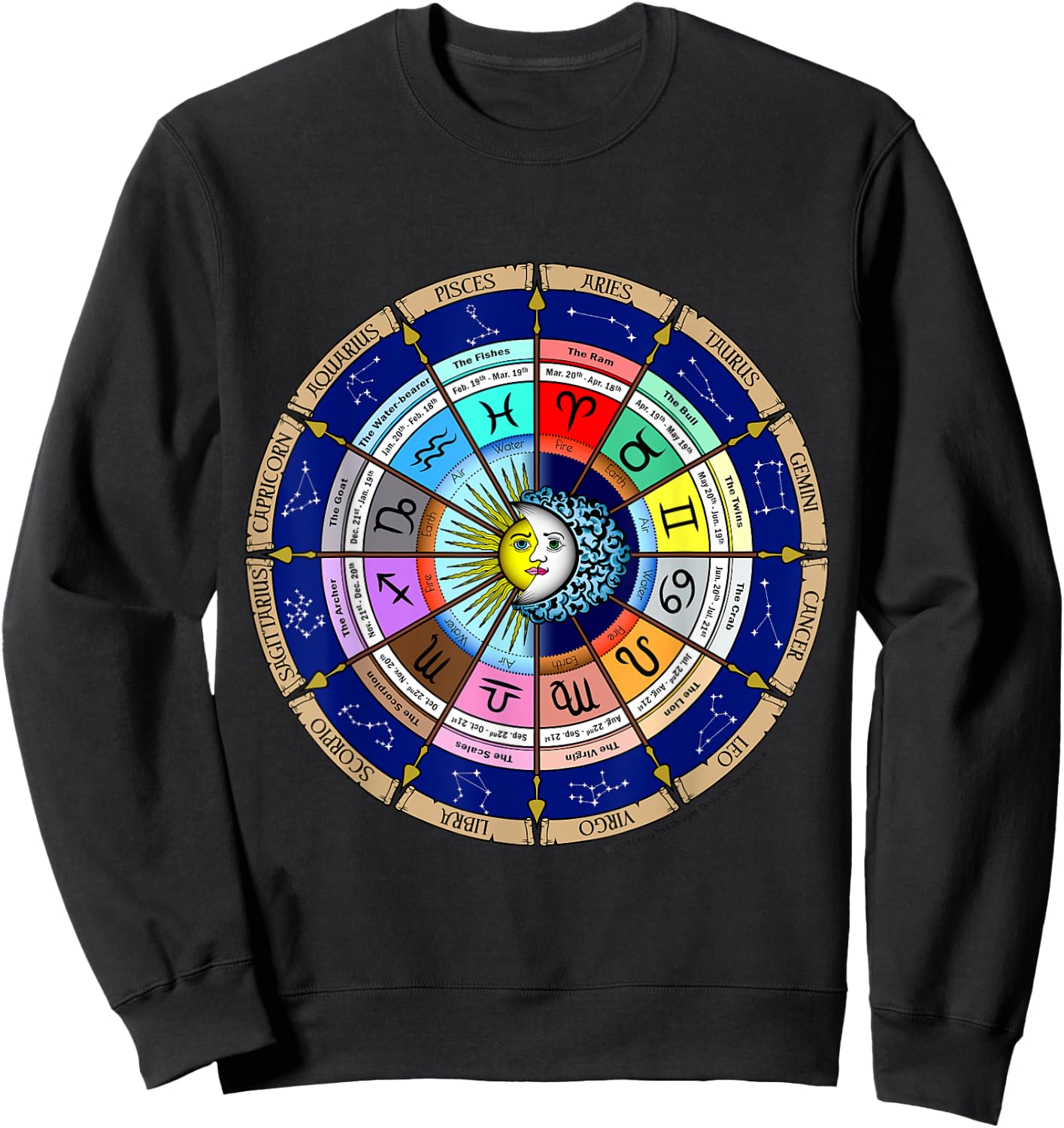 2020 Astrology Horoscope Zodiac Star Sign Spiritual Calendar Sweatshirt - Sweatshirt | Black