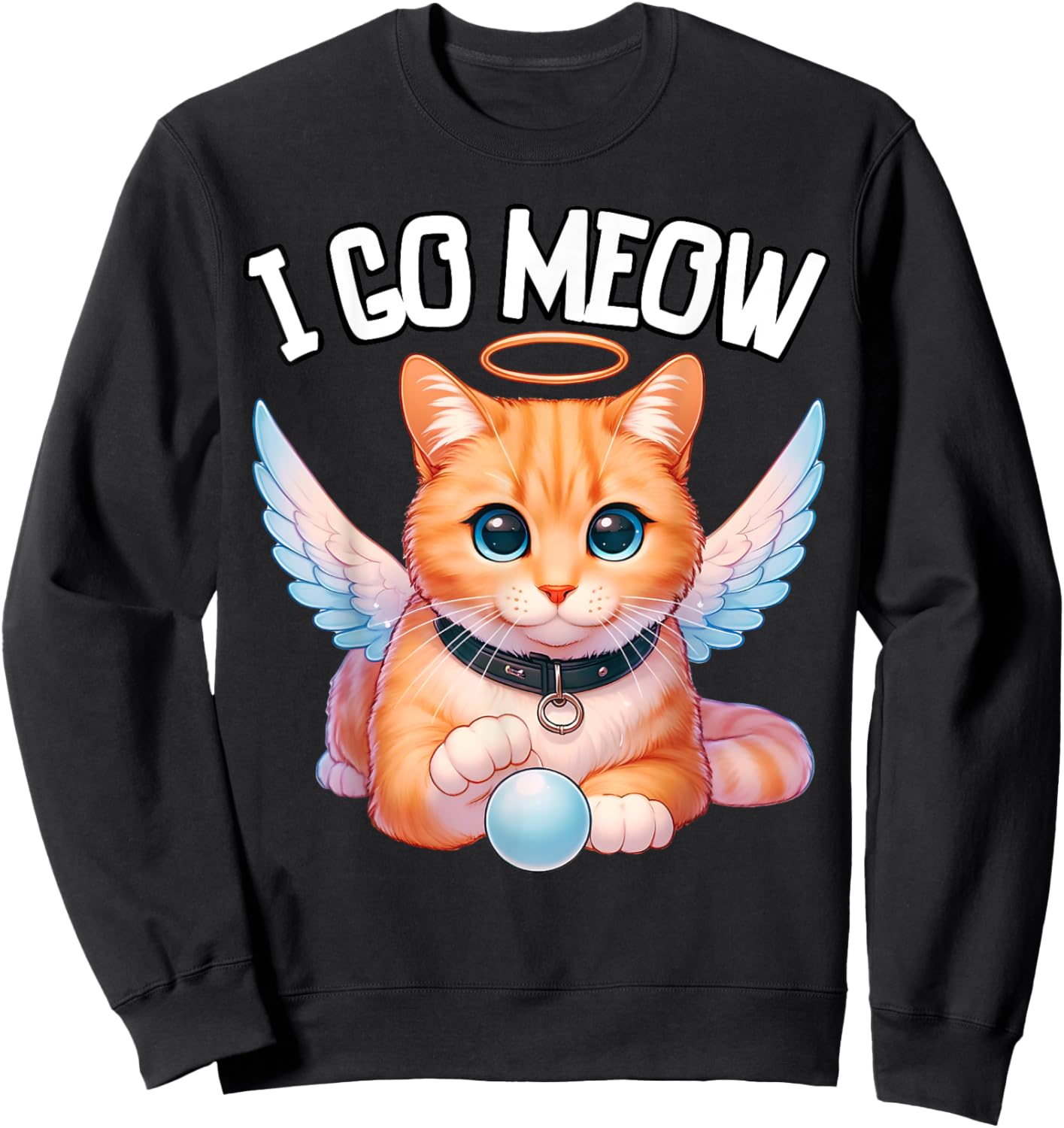 I Go Meow Cat Meme Meowing Not Meowing Cat Anime Sweatshirt - Sweatshirt | Black