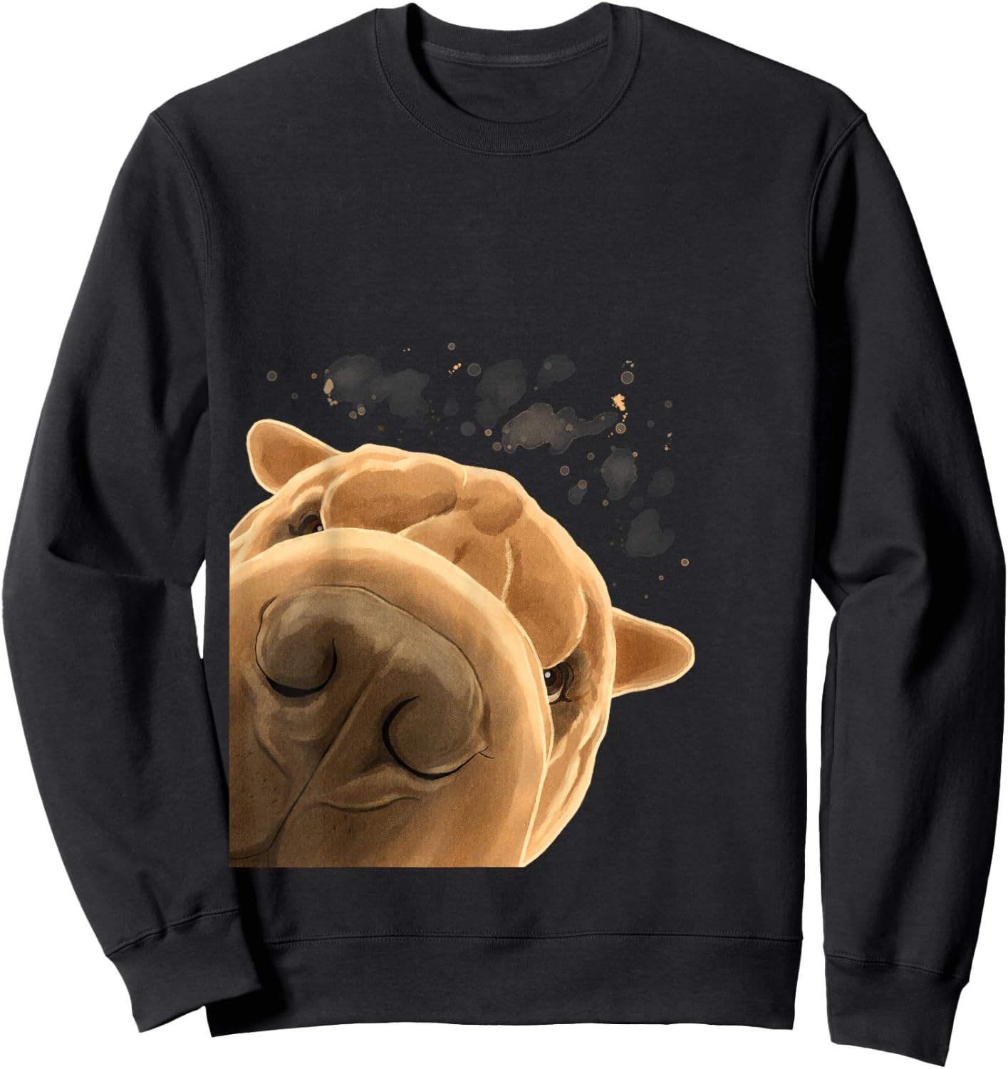 Funny Dog Shar Pei Women Kids Sweatshirt - Sweatshirt | Black