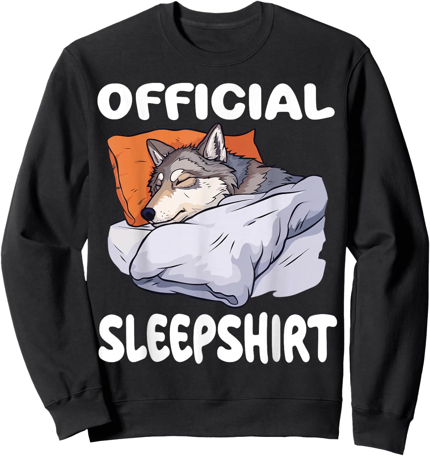 Wolf Official Sleepshirt Pajamas Nightgown Sweatshirt - Sweatshirt | Black