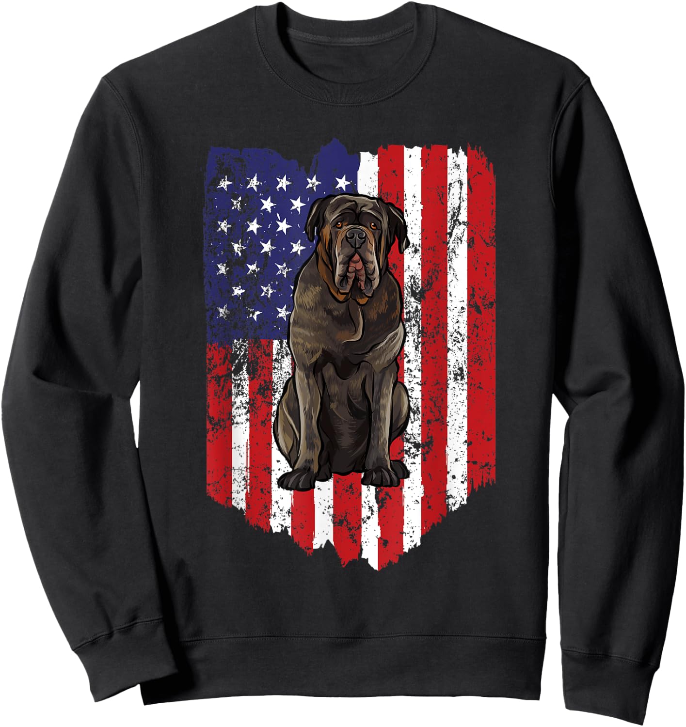 American Flag Neapolitan Mastiff 4th Of July USA Sweatshirt - Sweatshirt | Black