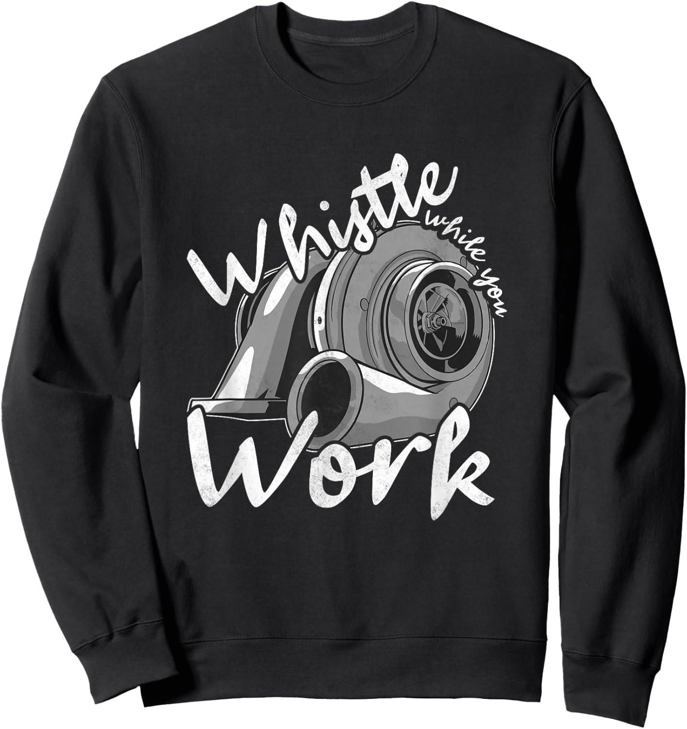 Whistle While You Work, Trucker Sweatshirt - Sweatshirt | Black