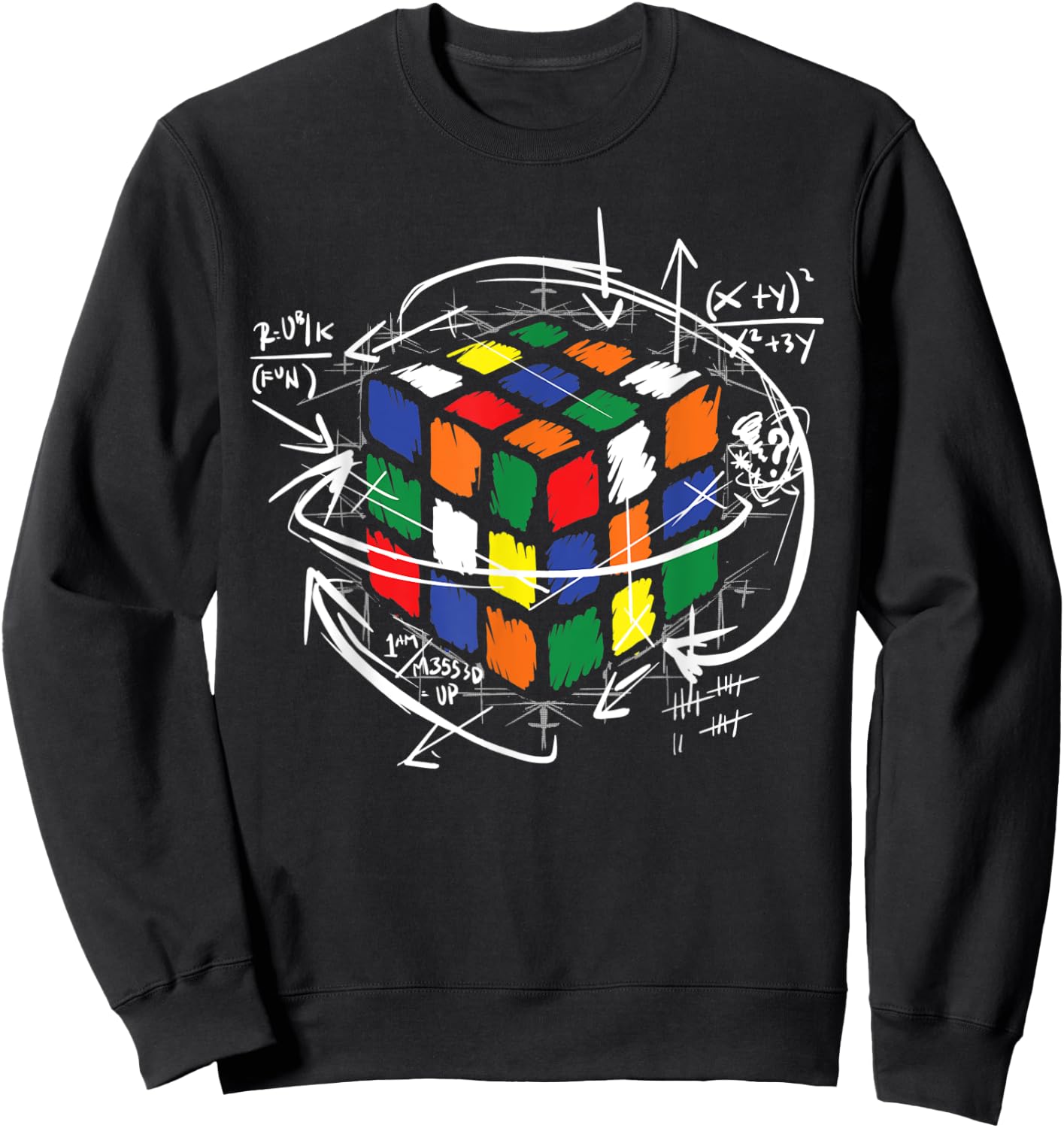 Math Puzzle Cube Sweatshirt - Sweatshirt | Black