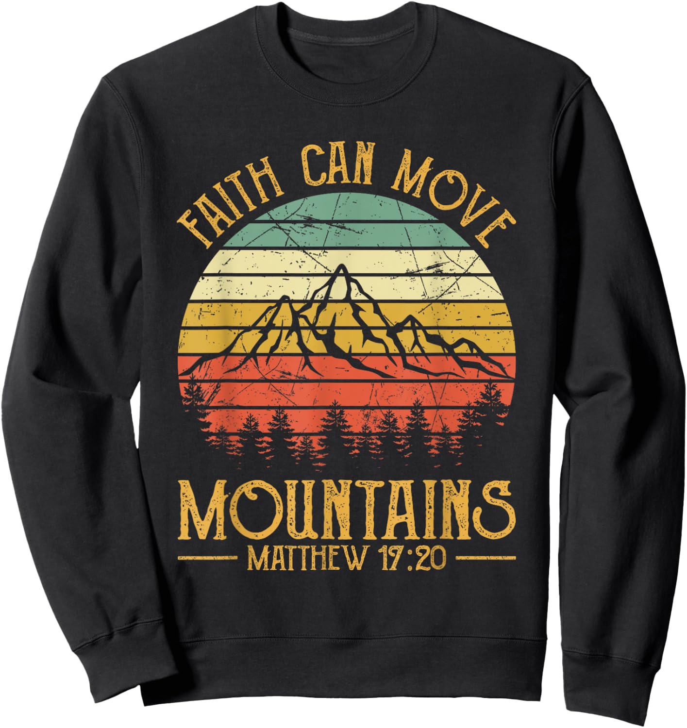 Faith Can Move Mountains Kids Christian Sweatshirt - Sweatshirt | Black
