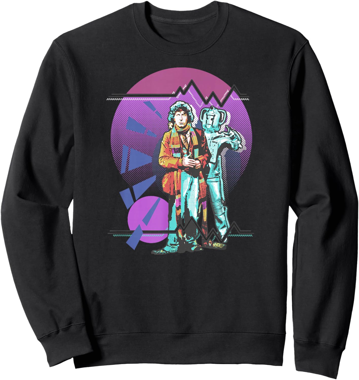 Pop Art 4th Doctor Baker Cosmic Time Travel Fan Sweatshirt - Sweatshirt | Black