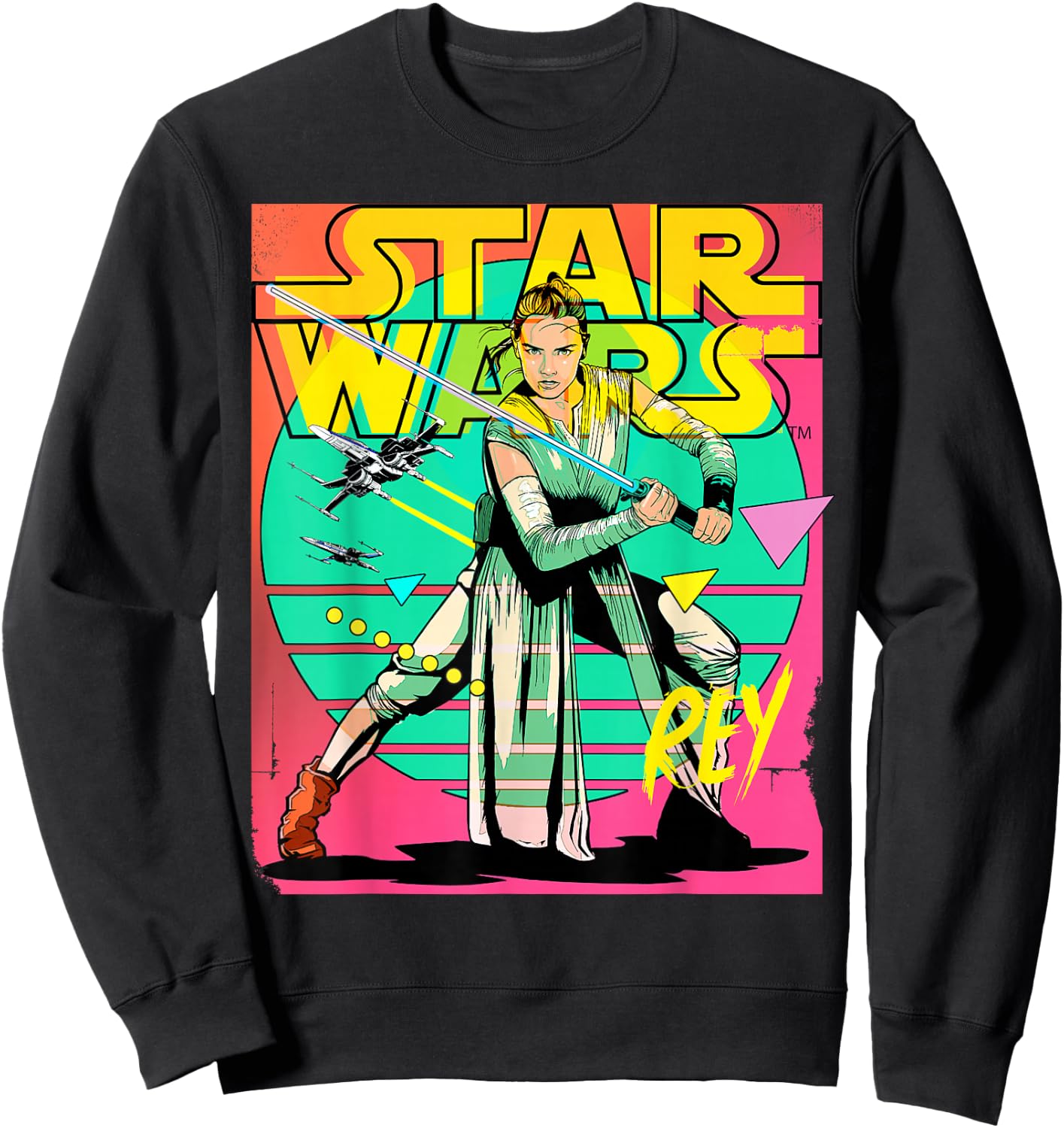 Star Wars Rey 90s Sweatshirt - Sweatshirt | Black