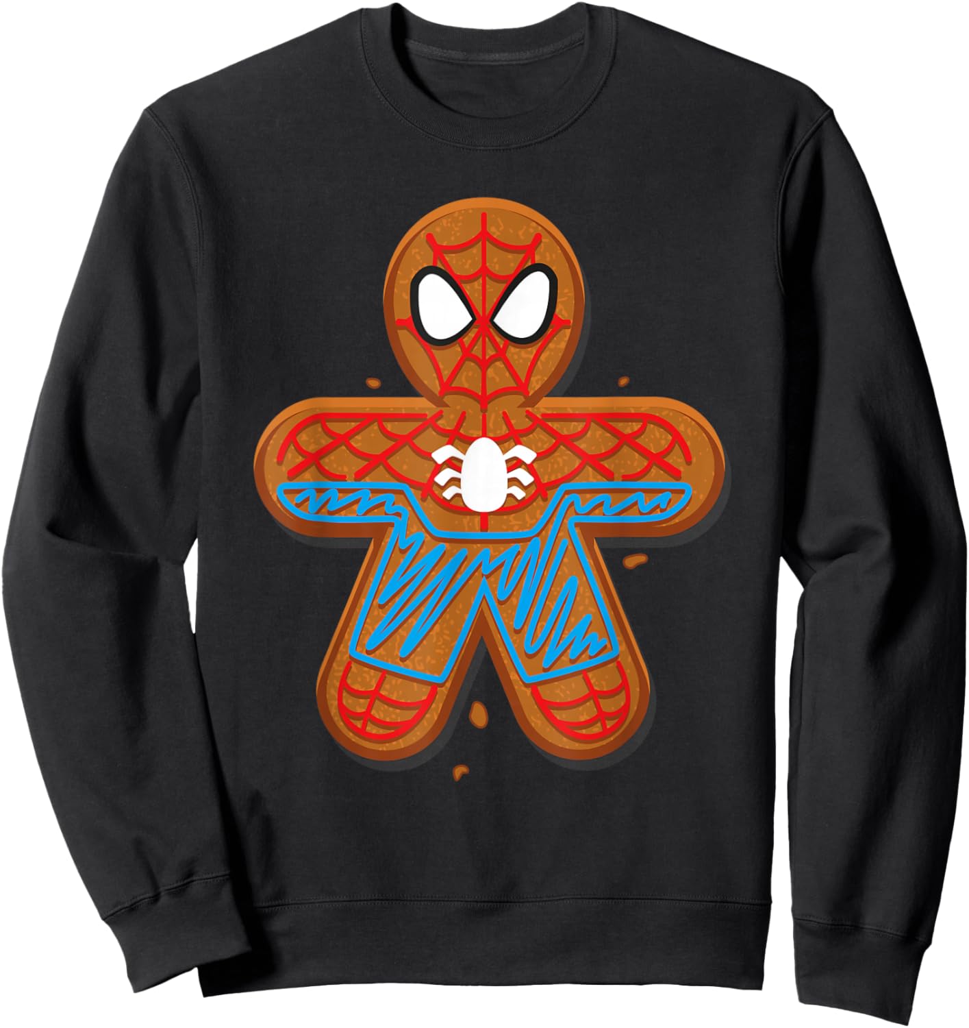 Marvel Spider-Man Toon Holiday Gingerbread Man Cookie Sweatshirt - Sweatshirt | Black