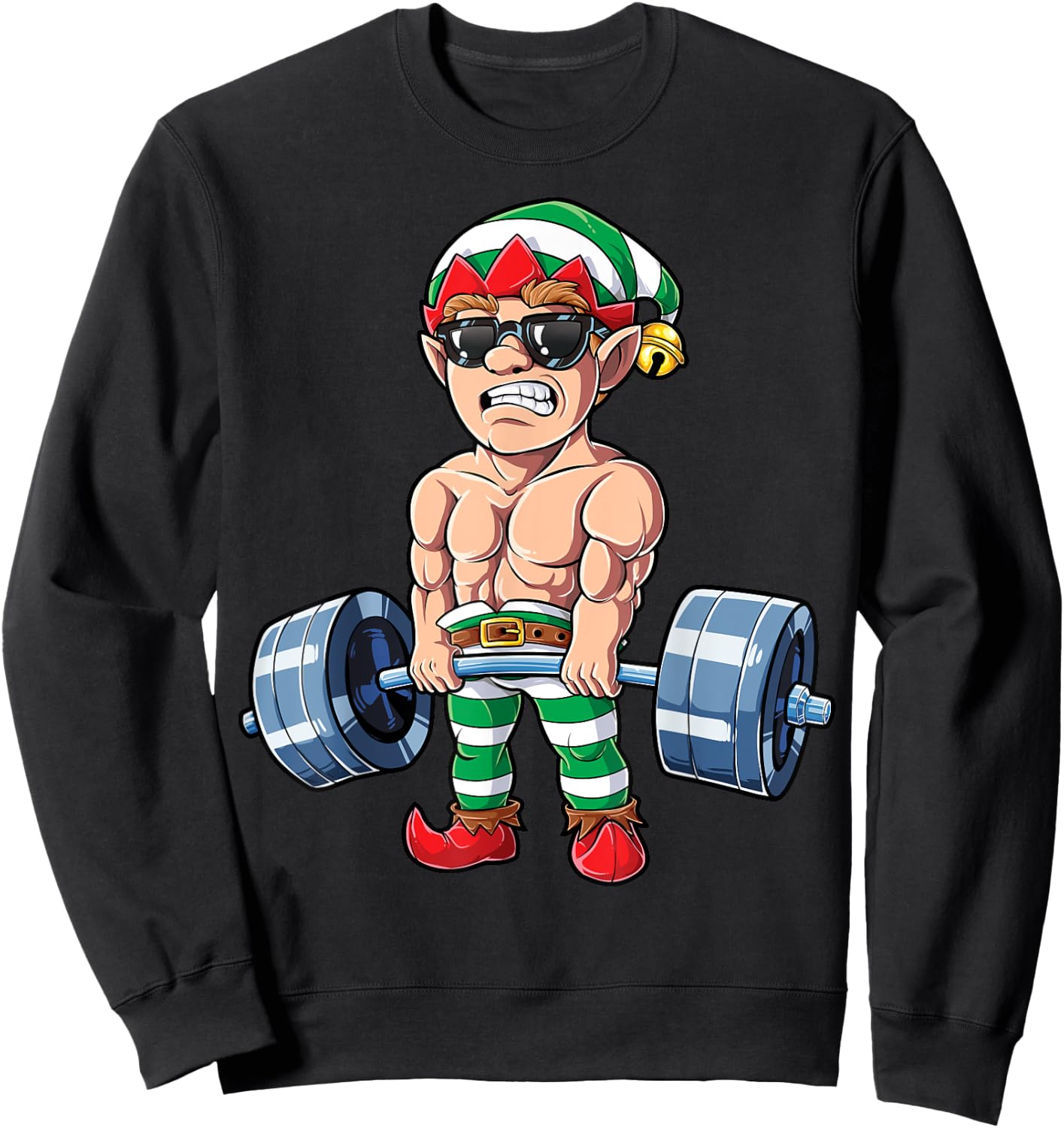 Eleven Weightlifting Christmas Fitness Gym Deadlift Xmas Men Sweatshirt - Sweatshirt | Black