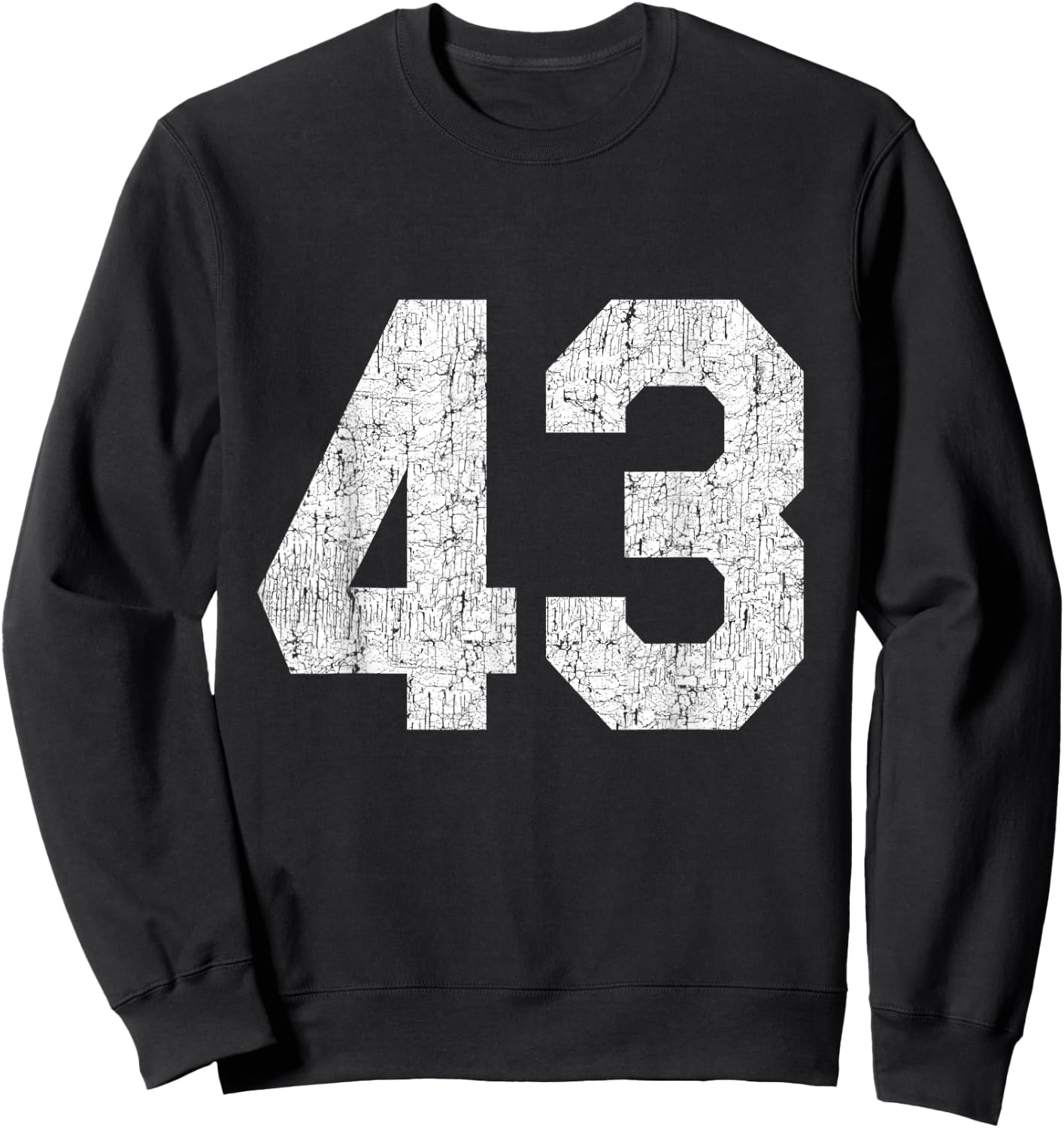 #43 Jersey Uniform Varsity Sports Number, 43rd Birthday Sweatshirt - Sweatshirt | Black