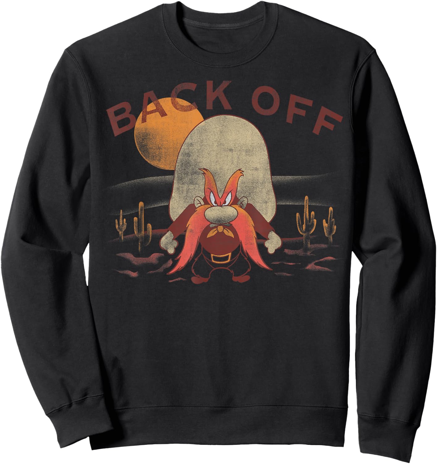 Looney Tunes Yosemite Sam Back Off Desert Portrait Sweatshirt - Sweatshirt | Black