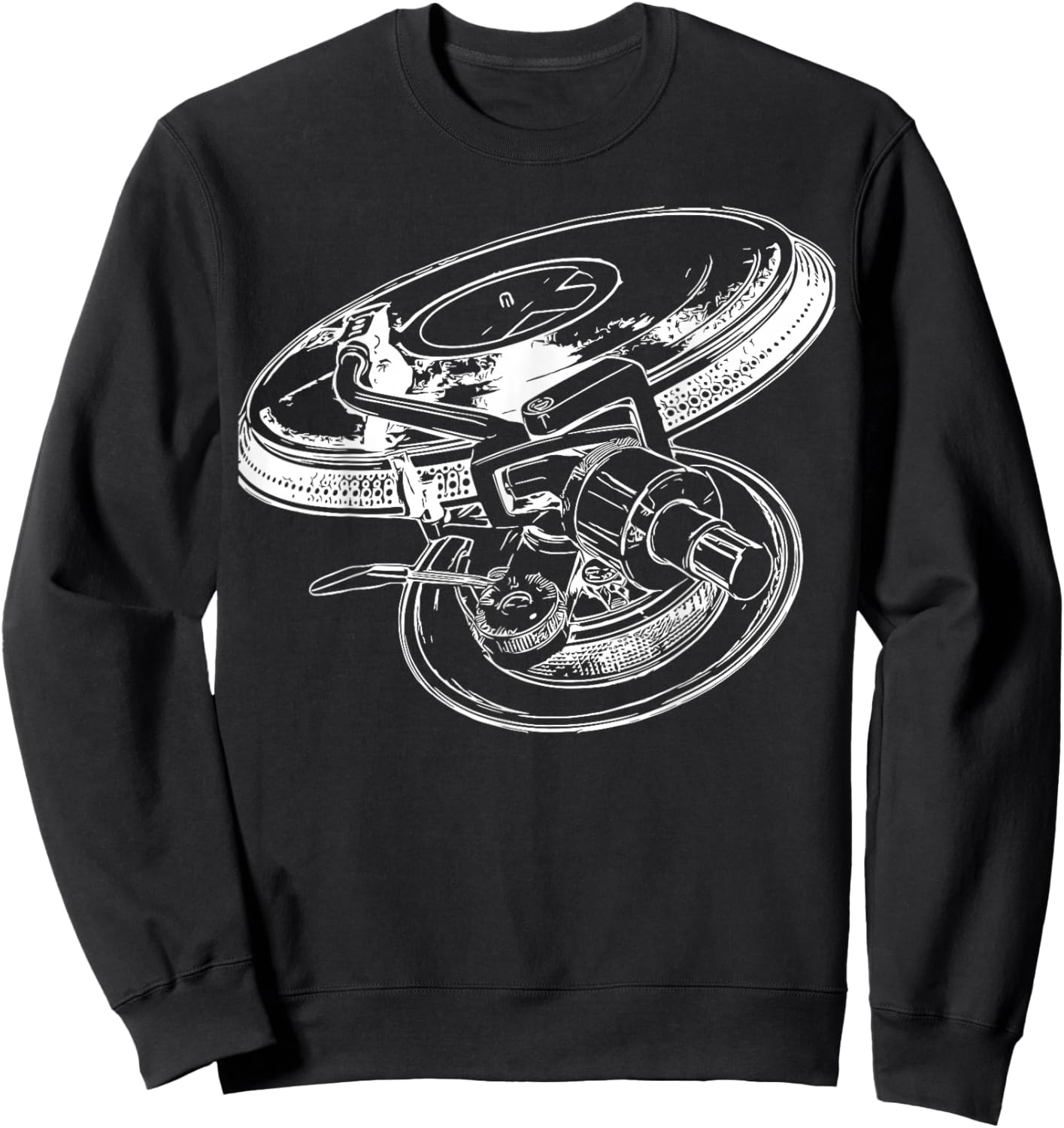 Technics 1200 Turntable - Club DJ - Vinyl Junkie Sweatshirt - Sweatshirt | Black
