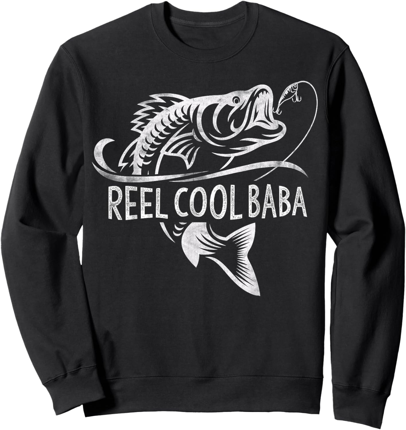 Reel Cool Baba Fishing Gifts Baba Father's Day Sweatshirt - Sweatshirt | Black