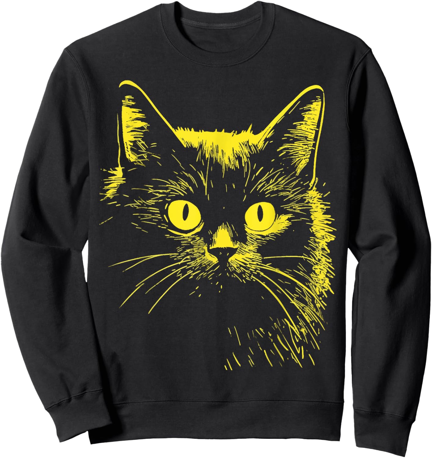 Cat Illustration Men Women Kids Sweatshirt - Sweatshirt | Black
