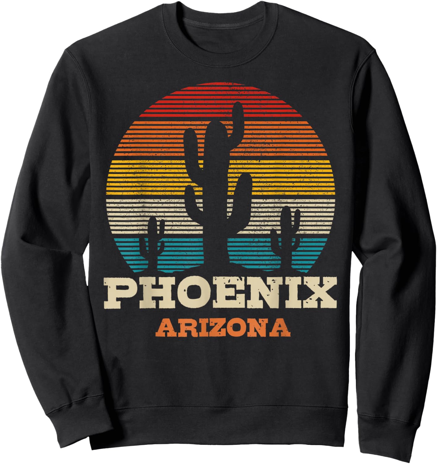 Phoenix Arizona Cactus Vintage Souvenir Sweatshirt - Sweatshirt | Black