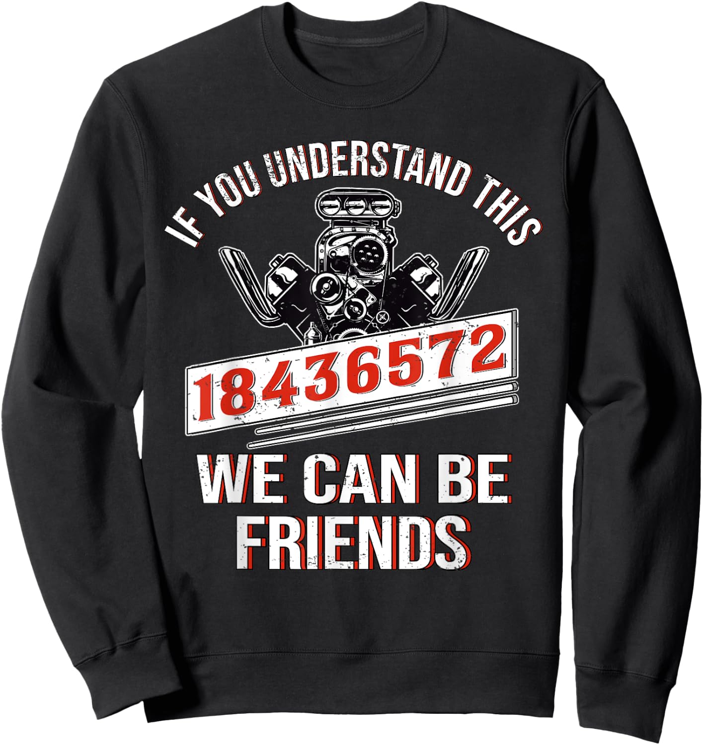 Mechanic Car Mechanic 18436572 V8 Mechanic Sweatshirt - Sweatshirt | Black