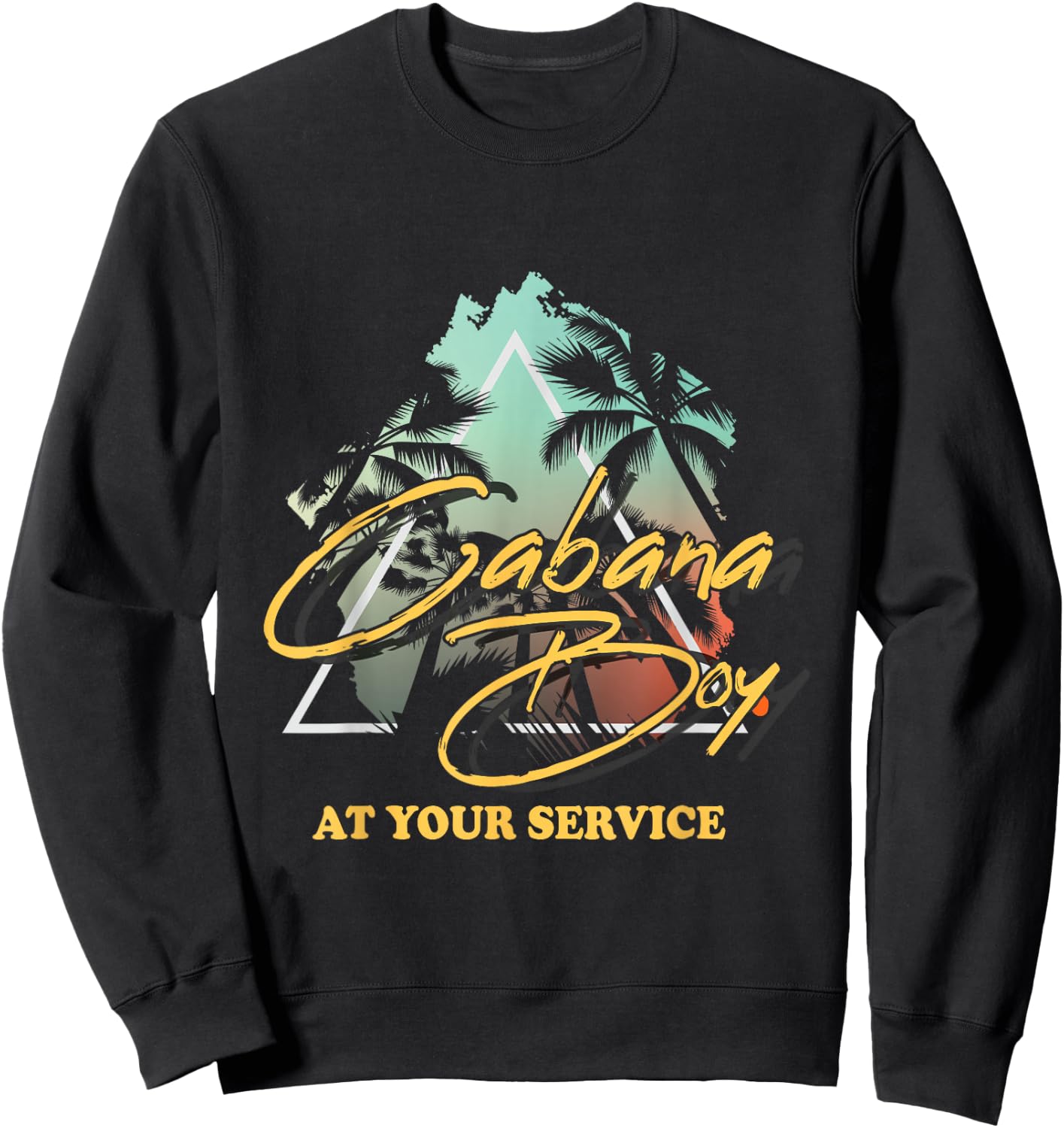 Cabana Boy at Your Service Travel Summer Party Funny Sweatshirt - Sweatshirt | Black