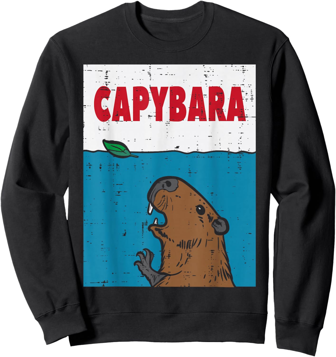 Capybara Jaws Funny Capy Rodent Parody Men Women Kids Youth Sweatshirt - Sweatshirt | Black