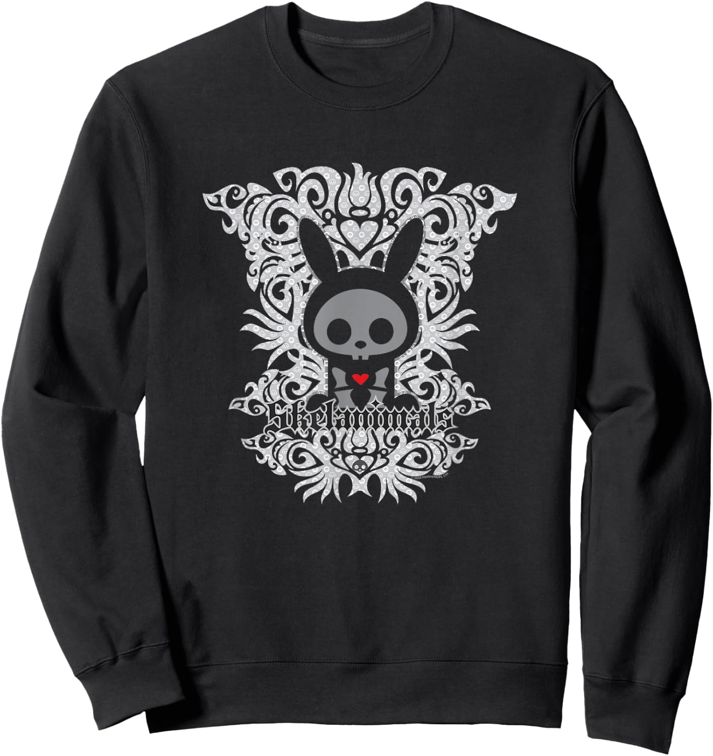 Skelanimals Jack Rabbit Vintage Floral Tribal Overlay Logo Sweatshirt - Sweatshirt | Black