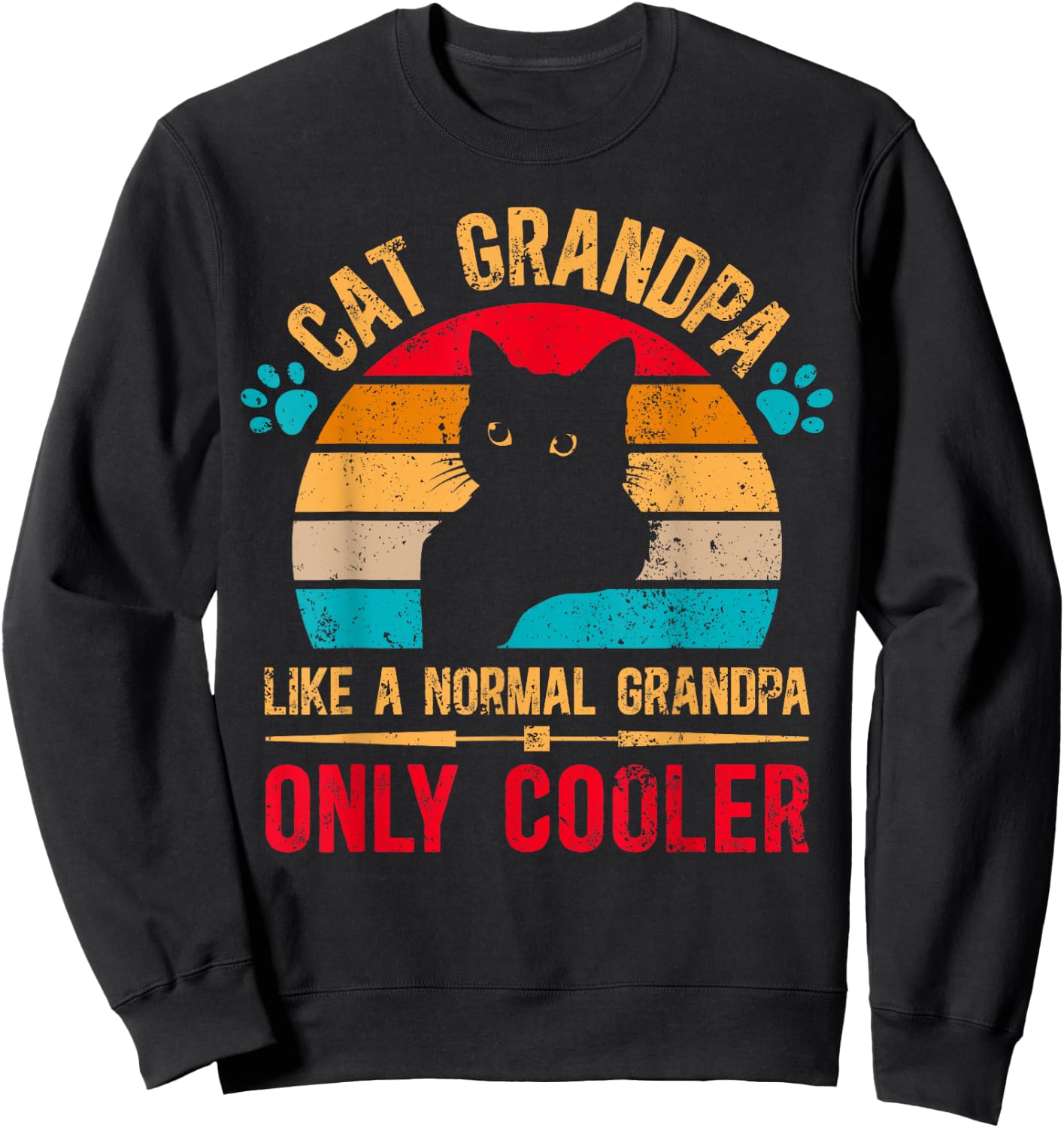 Cat Grandpa Cooler Cat Lover Grandpa Cat Grandfather Sweatshirt - Sweatshirt | Black