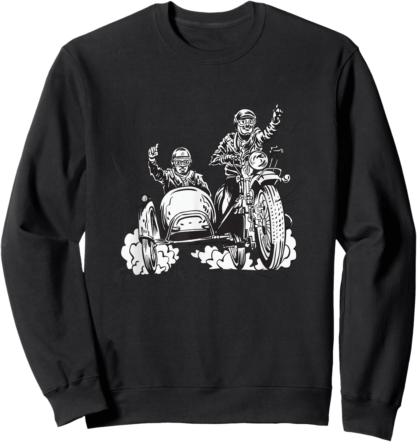 Motorcycle Tension Side Car Fans Motorcycle Rider Sweatshirt - Sweatshirt | Black