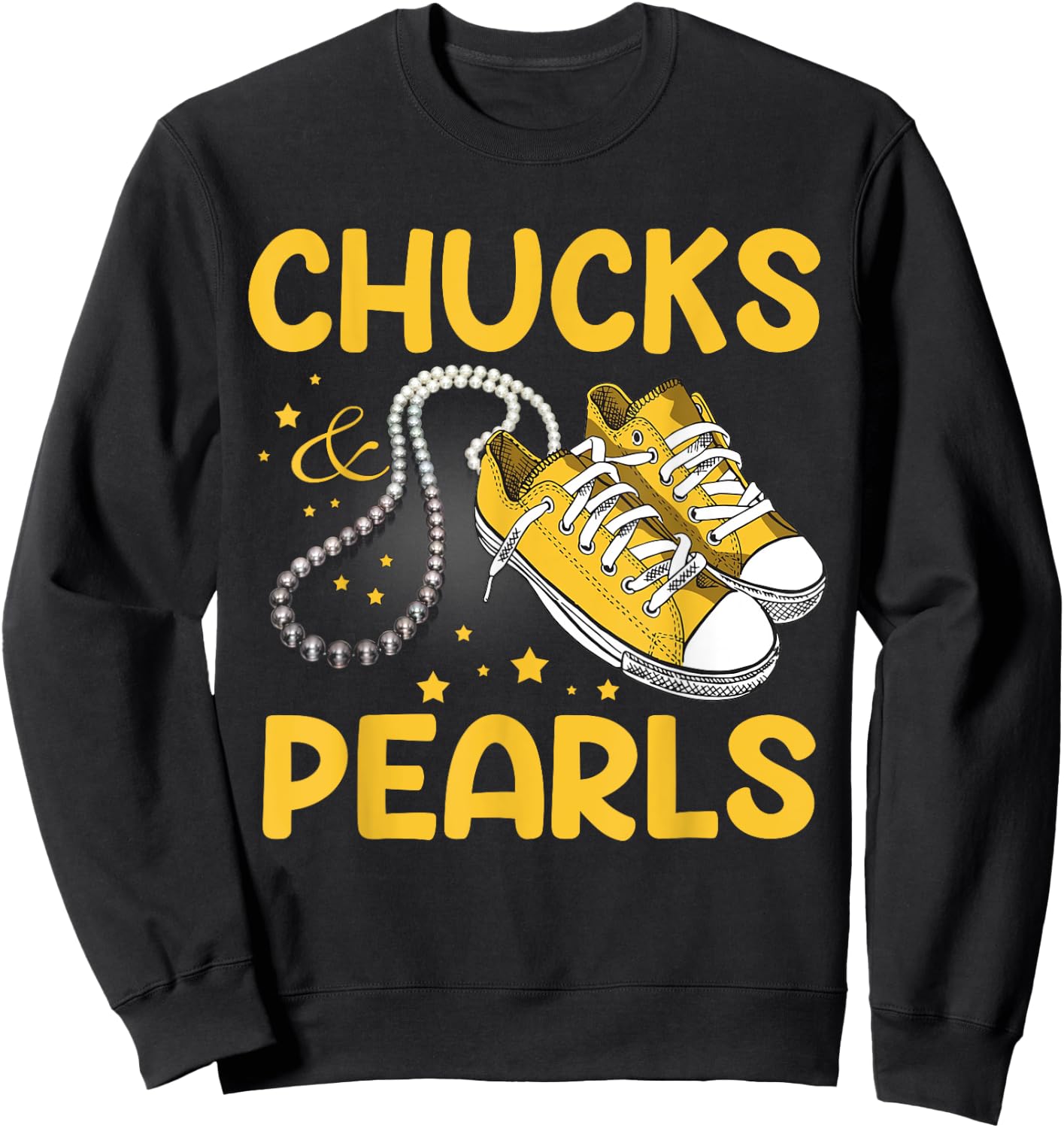 Chucks and Pearls Sweatshirt - Sweatshirt | Black