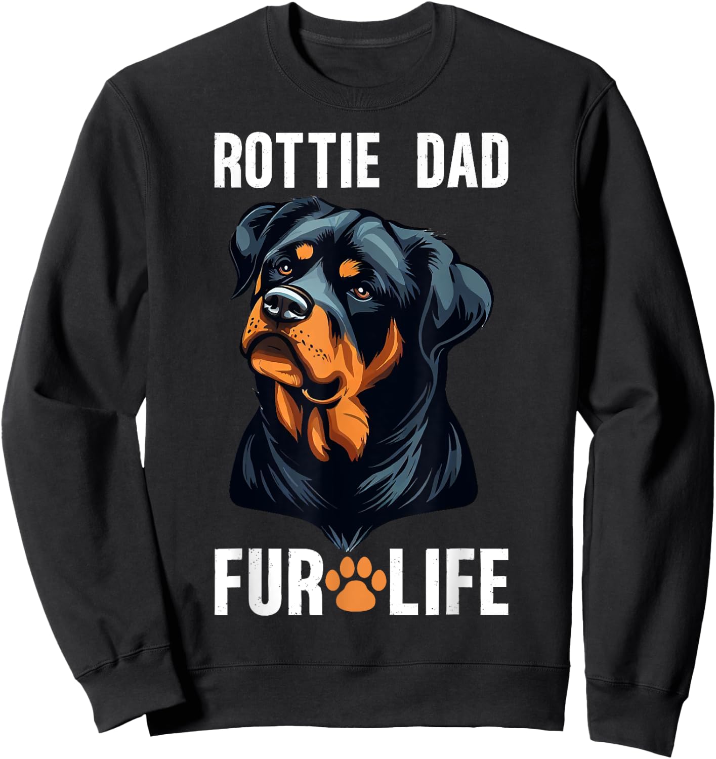 Rottie Dad Fur Life Retro Rottweiler Sweatshirt - Sweatshirt | Black