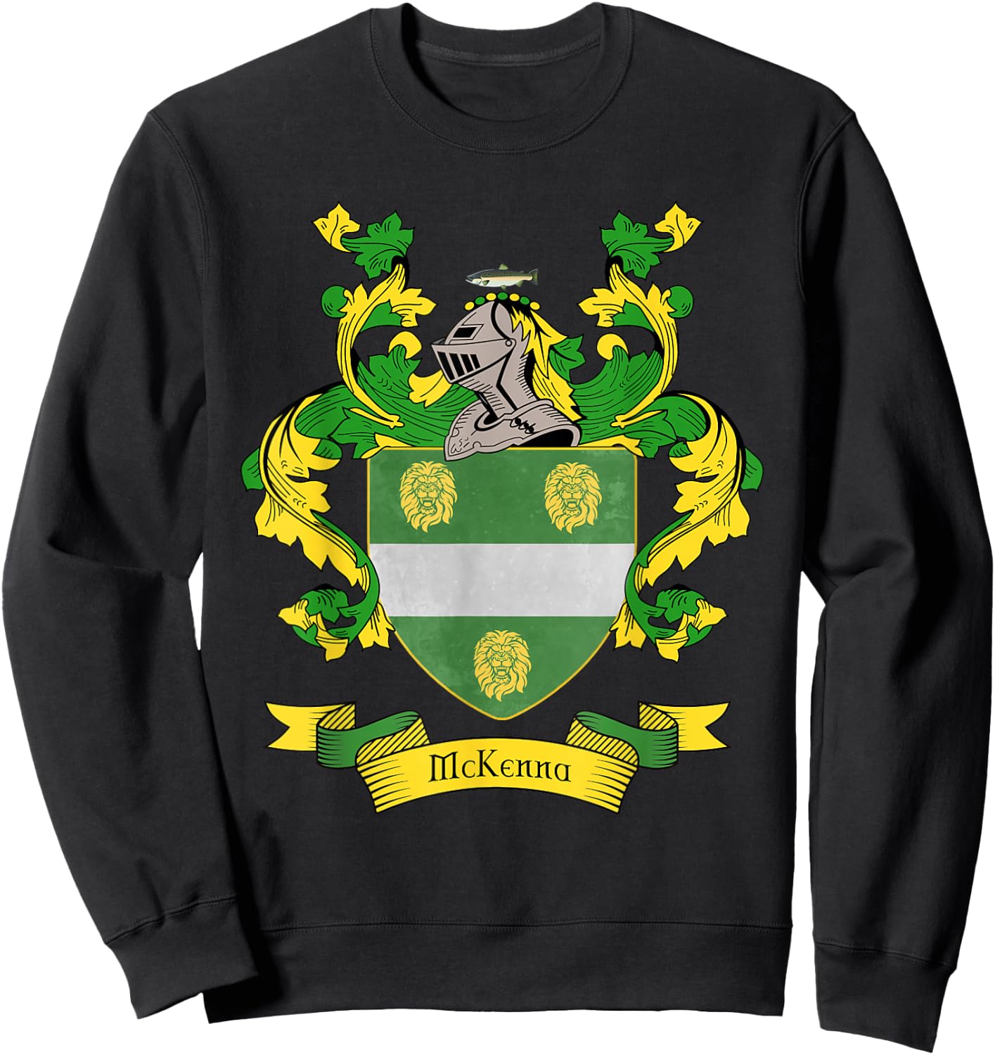 McKenna Coat of Arms | McKenna Surname Family Crest Sweatshirt - Sweatshirt | Black