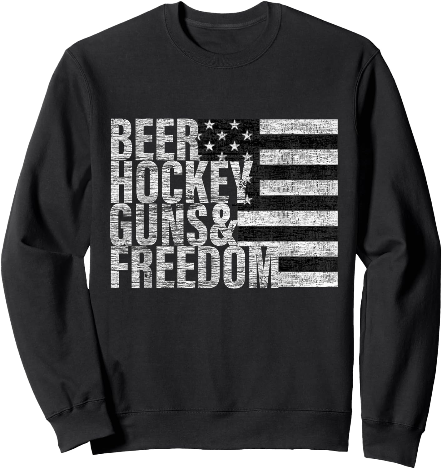 Beer Hockey Guns & Freedom Sweatshirt - Sweatshirt | Black
