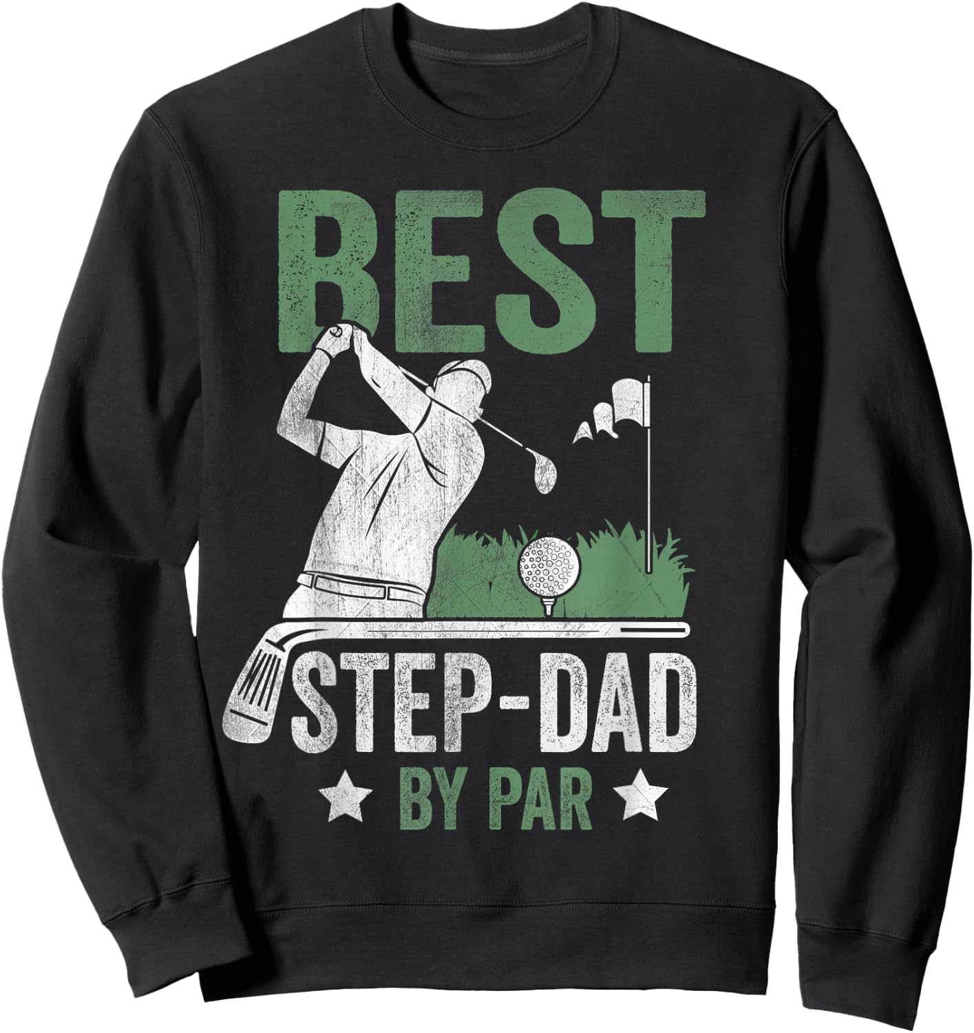 Best Step-Dad By Par Father's Day Golf Gift Sweatshirt - Sweatshirt | Black