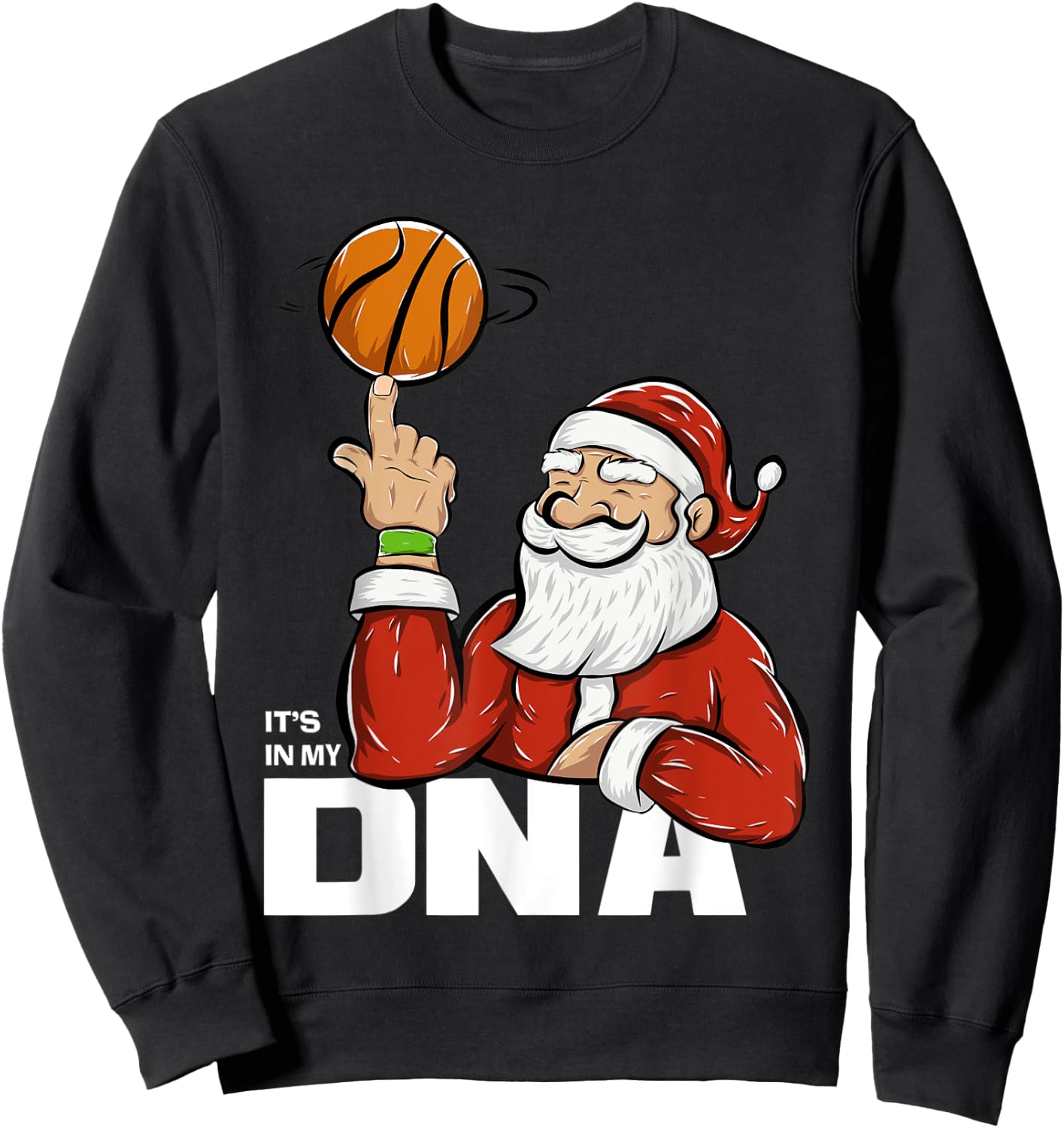 It's In My DNA | Santa Playing Basketball Sweatshirt - Sweatshirt | Black