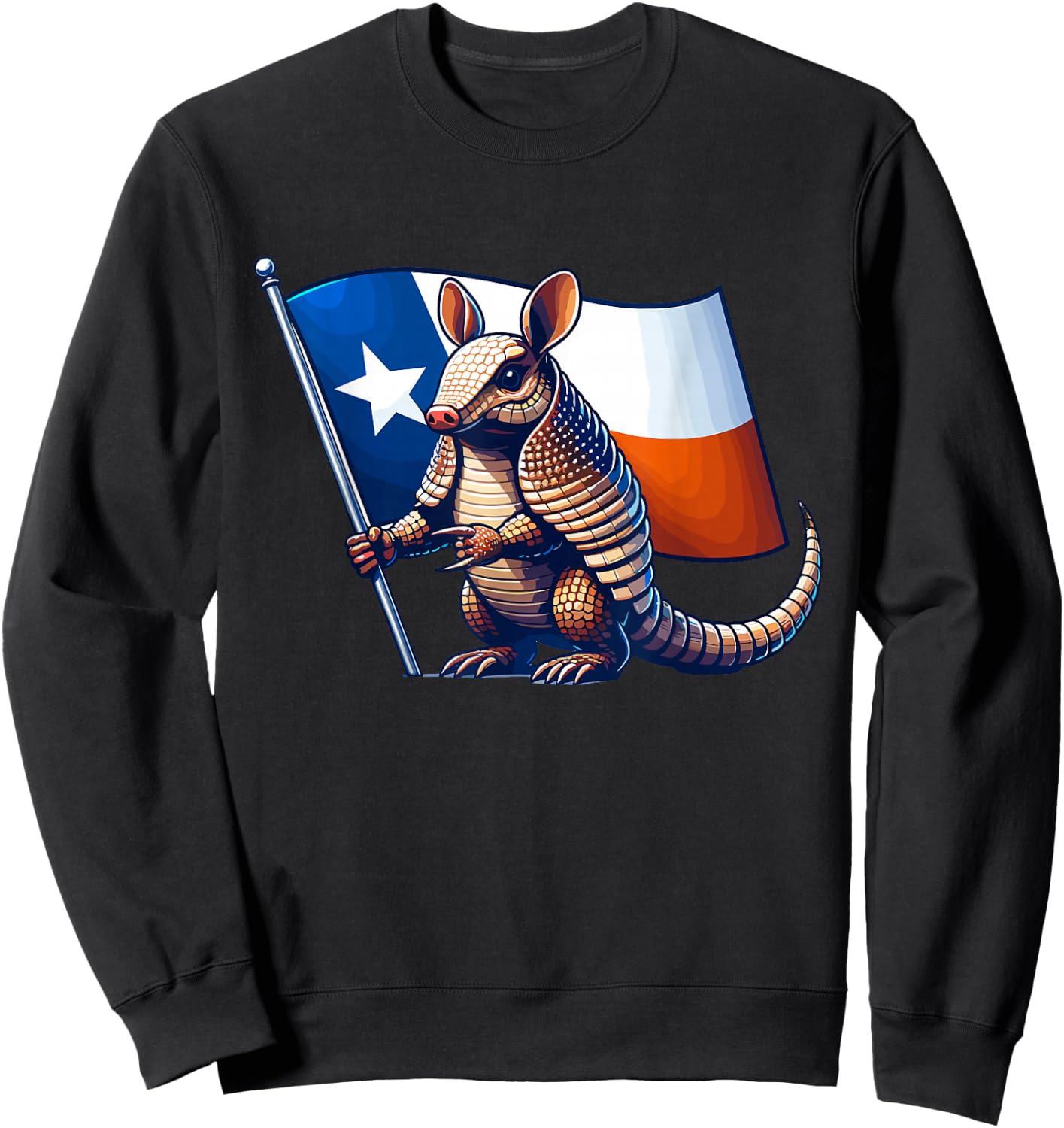 Armadillo with the Flag of Texas Sweatshirt - Sweatshirt | Black