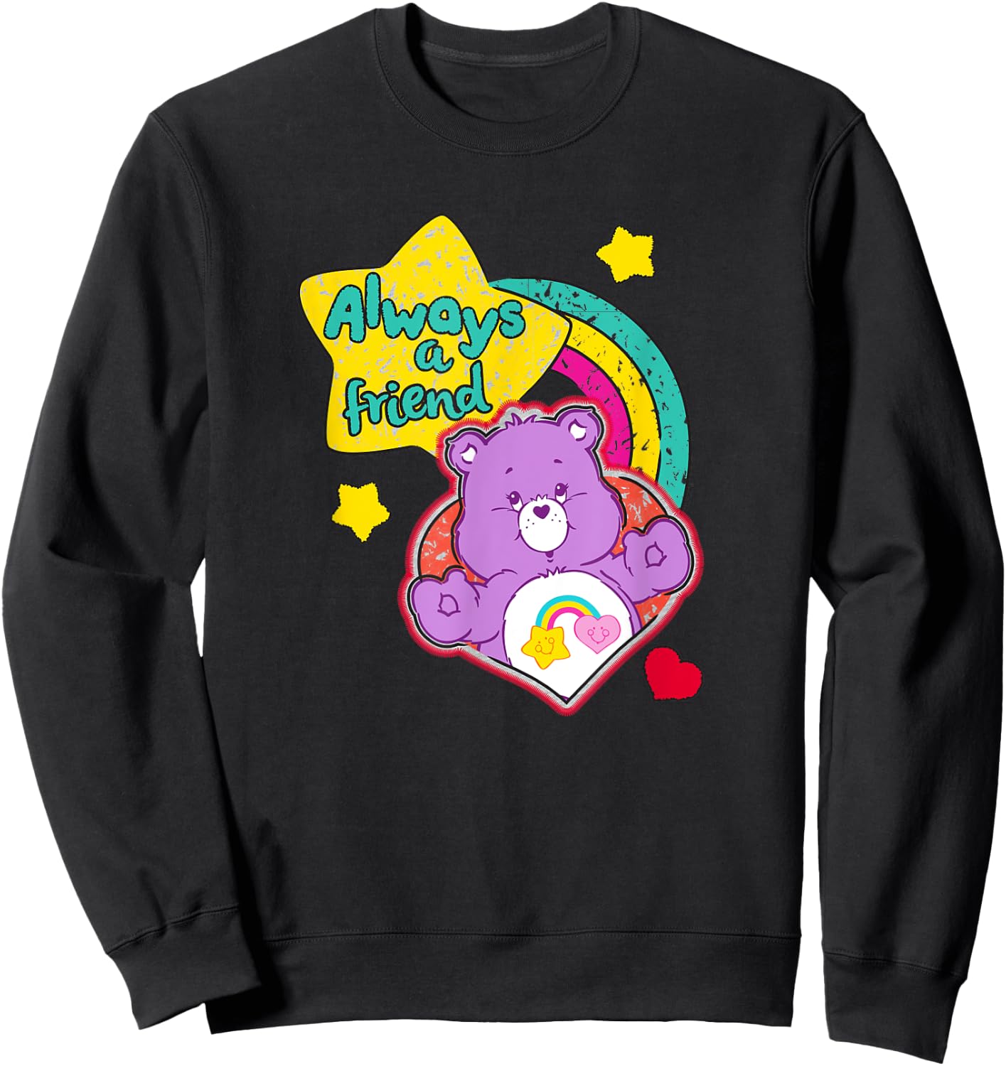 Care Bears Always a Friend Best Friend Bear Retro Cartoon Sweatshirt - Sweatshirt | Black
