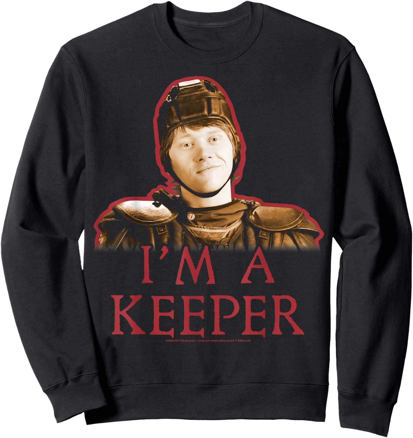Harry Potter Ron Weasley I'm A Keeper Portrait Sweatshirt - Sweatshirt | Black