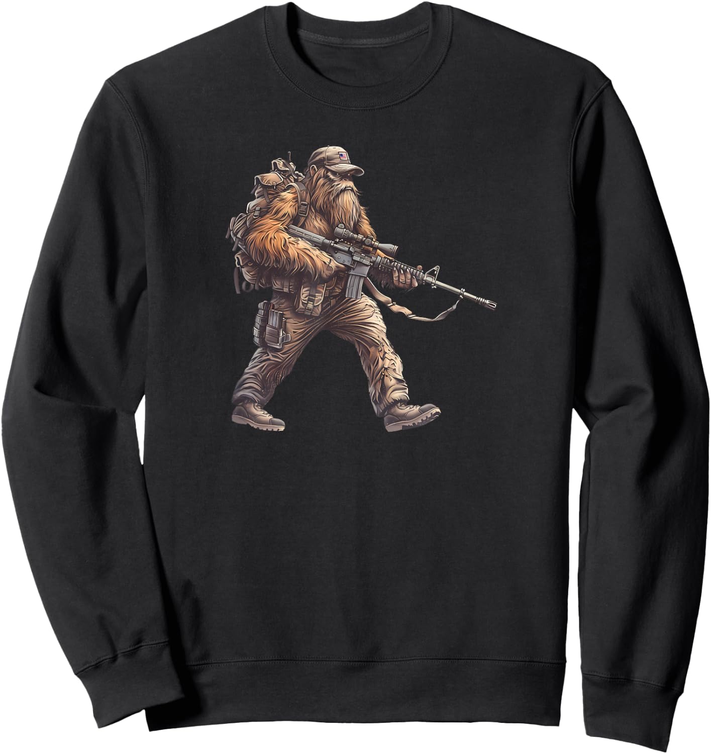 Tacti-Squatch Tactical Sasquatch Military Bigfoot AR15 Sweatshirt - Sweatshirt | Black