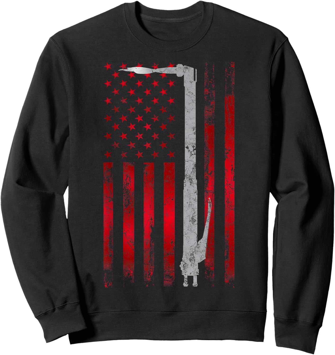 Welding Vintage Patriotic USA American Flag Welder gift Sweatshirt - Sweatshirt | Black