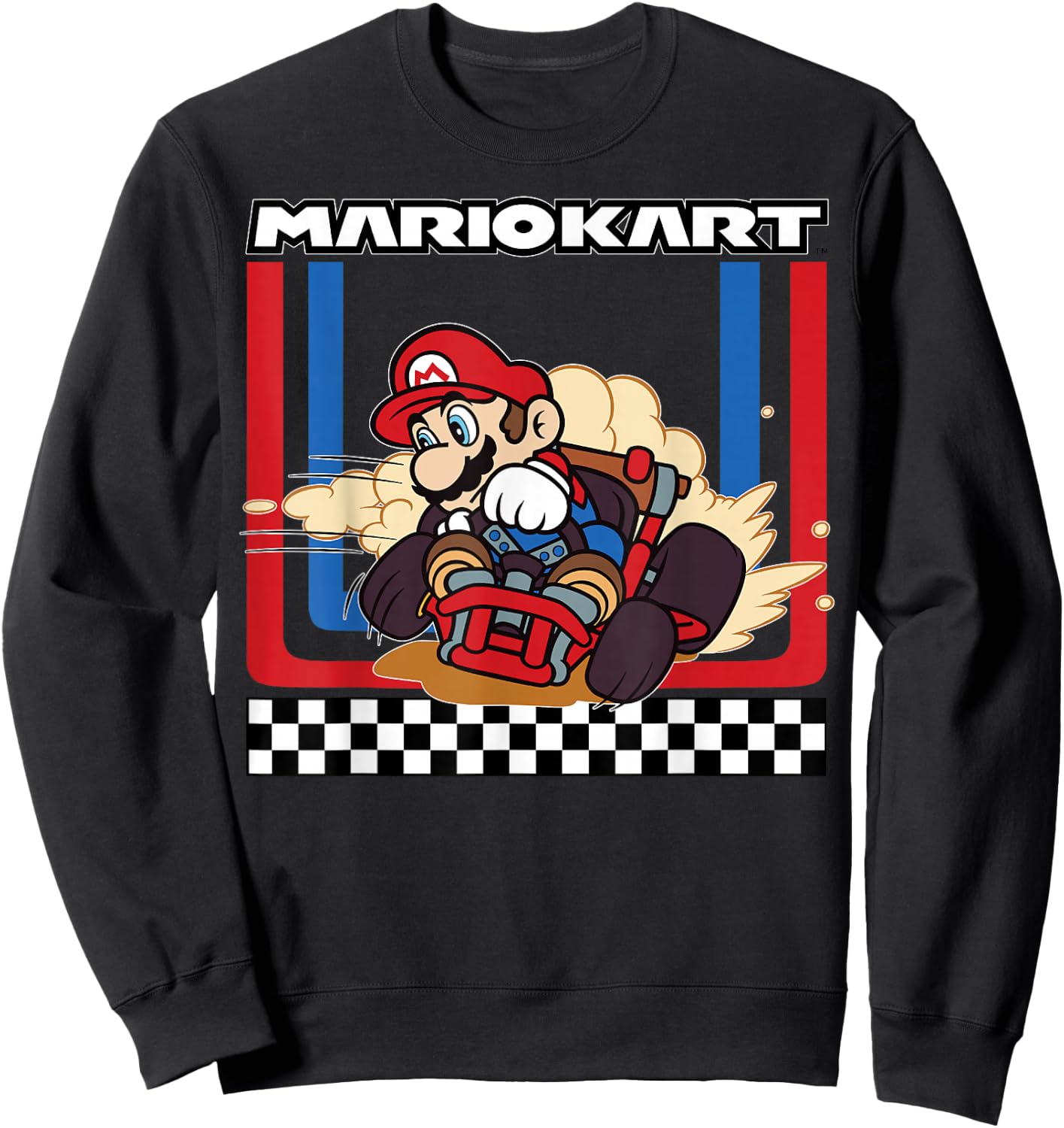 Mario Kart Racing Mario Wins The Gold Vintage Drifter Sweatshirt - Sweatshirt | Black